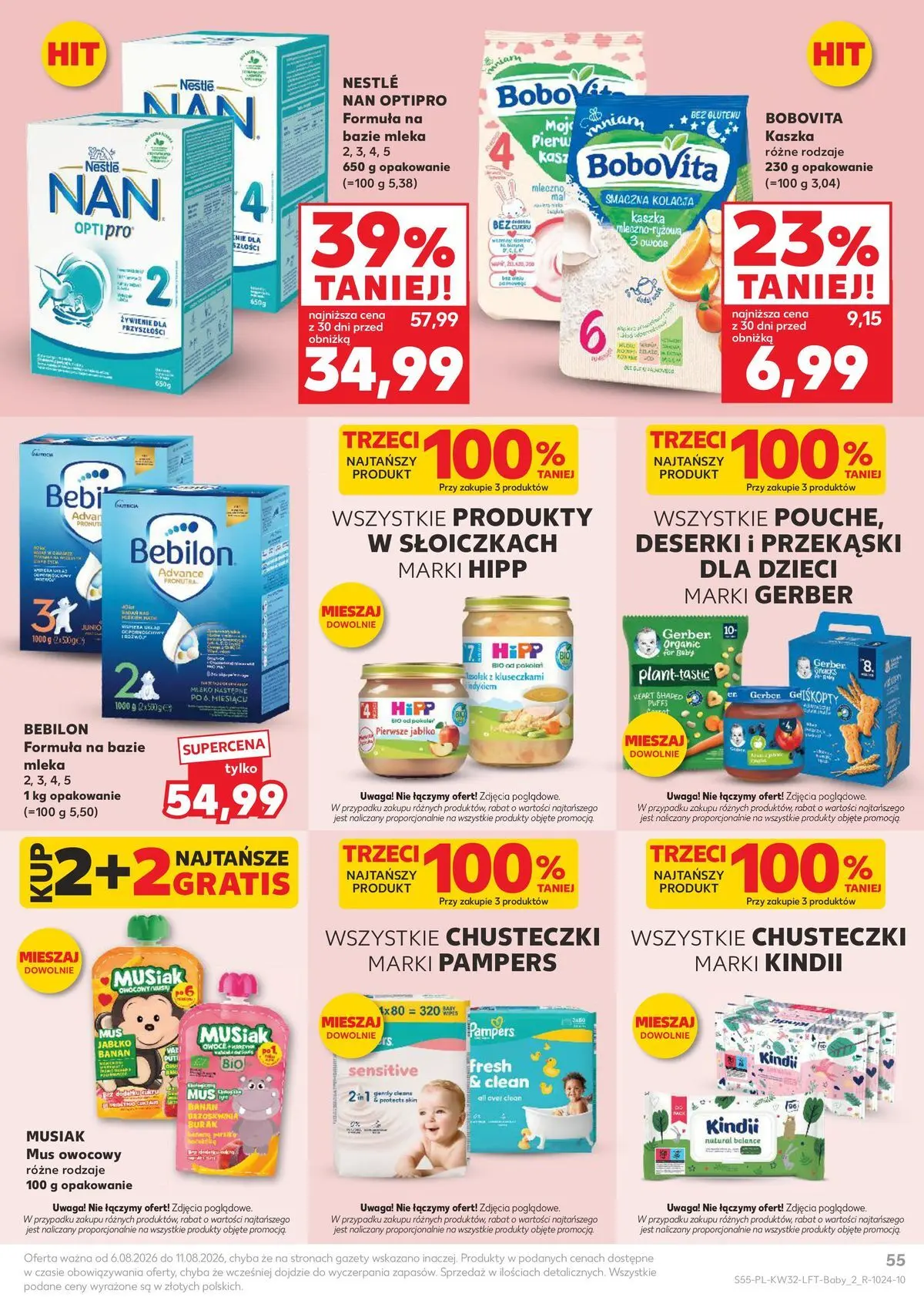 Kaufland gazetka od 06.08.2026 - od jutra PDF | Strona: 55 | Produkty: Mleka, Pampers, Mleko, Owoce