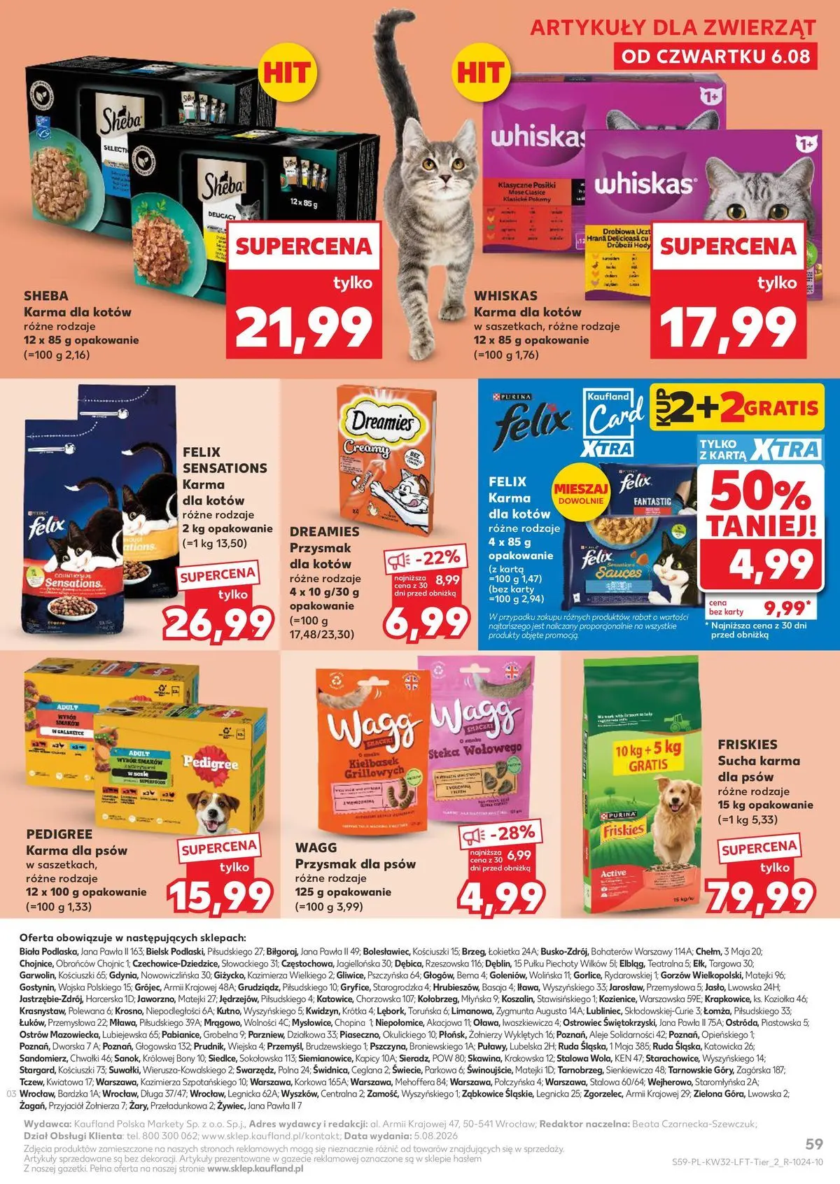 Kaufland gazetka od 06.08.2026 - od jutra PDF | Strona: 59 | Produkty: Karta, Pedigree, Karma dla kotów, Karma dla psów
