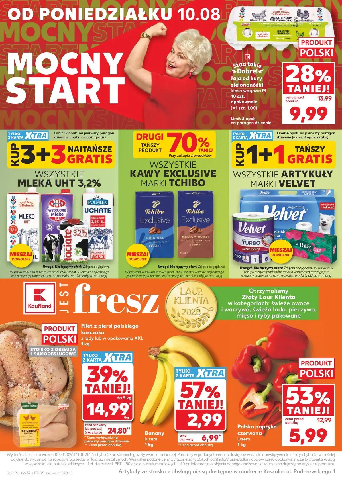 Kaufland gazetka od 06.08.2026 - od jutra PDF | Strona: 62 | Produkty: Mleka, Tchibo, Papryka czerwona, Banany