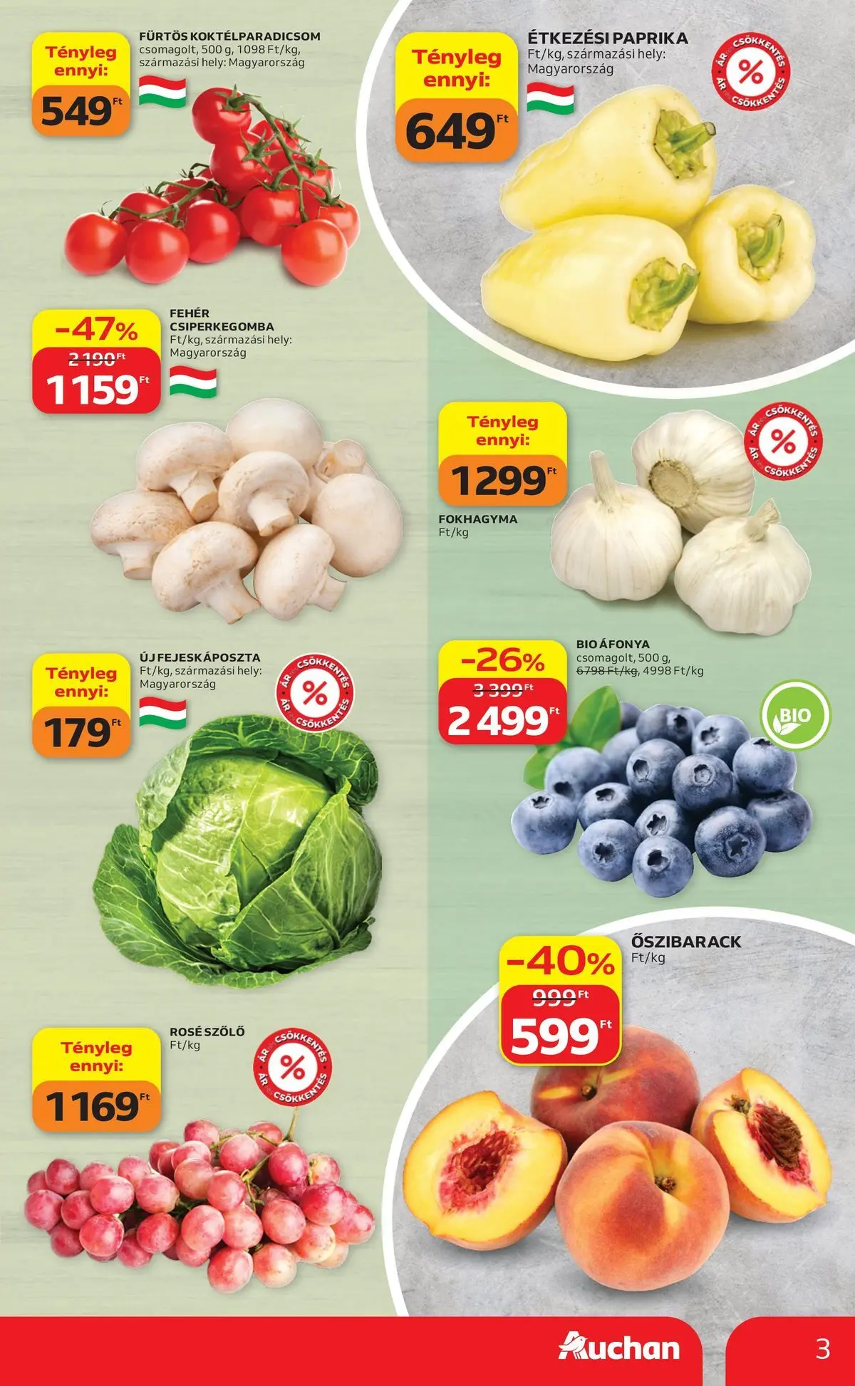 Auchan akciós újság Szolnok - 2026.08.06. -tól/töl > akció, lapozható szórólap 🛍️ | Oldal: 3