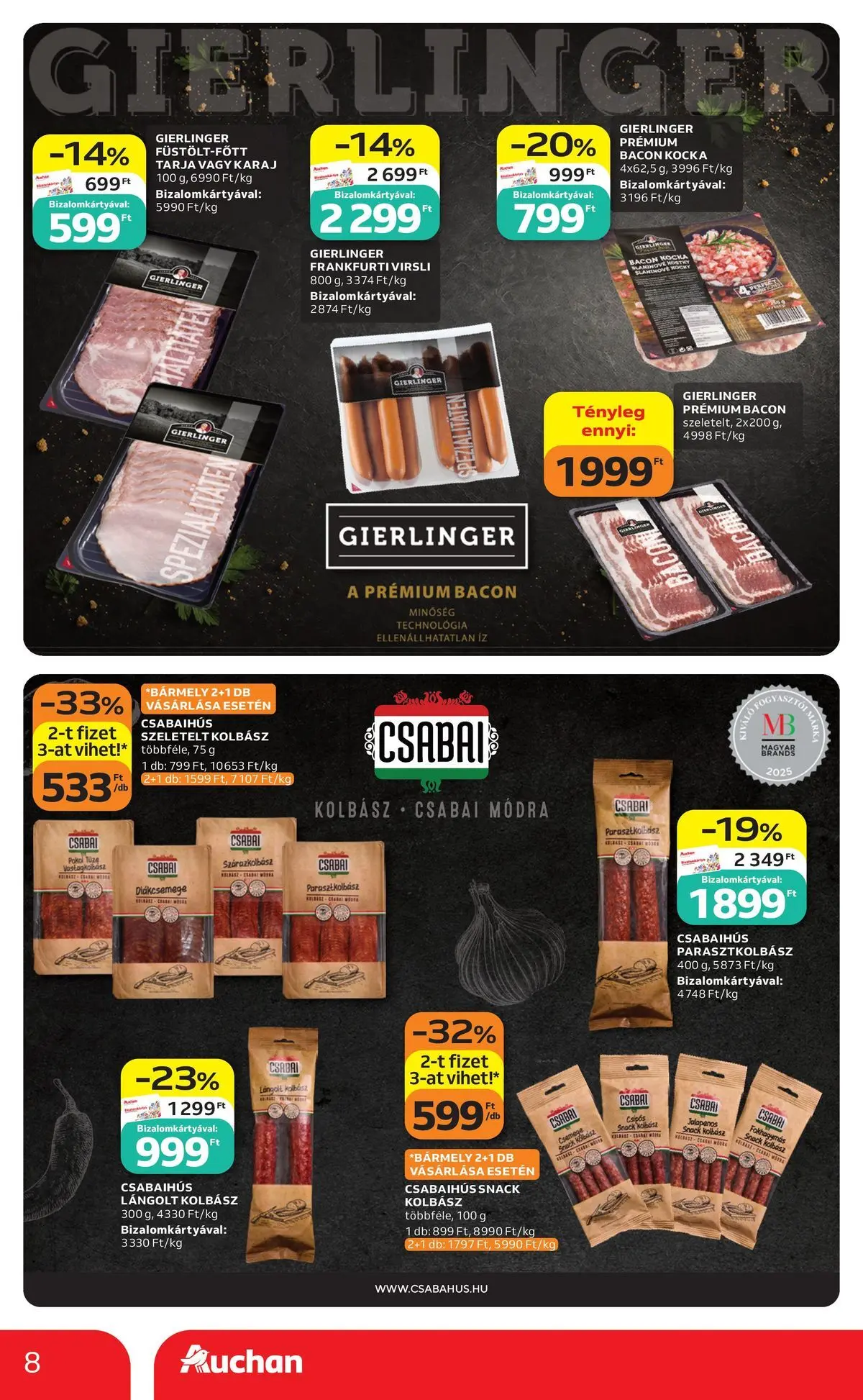 Auchan akciós újság Szolnok - 2026.08.06. -tól/töl > akció, lapozható szórólap 🛍️ | Oldal: 8