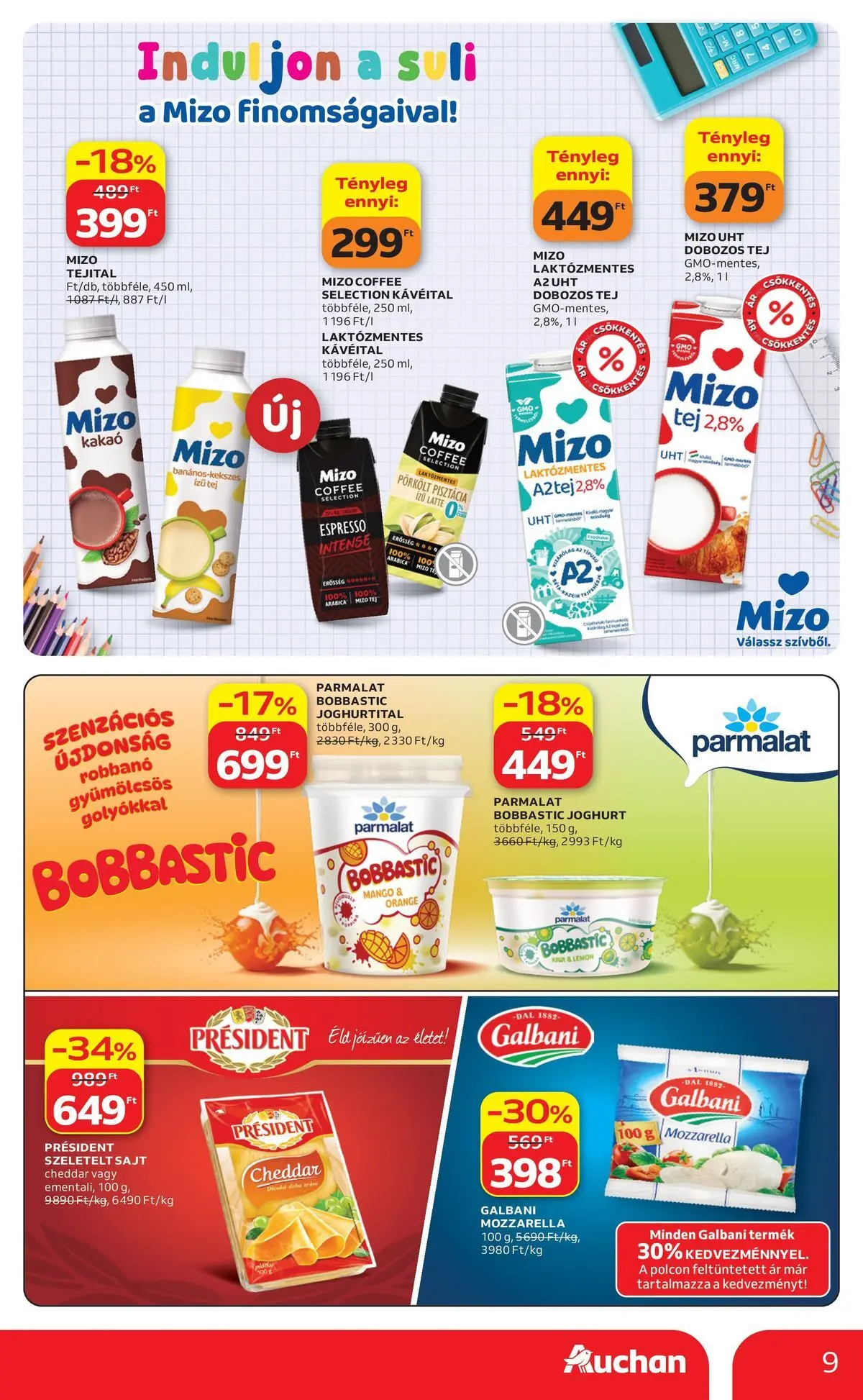 Auchan akciós újság Szolnok - 2026.08.06. -tól/töl > akció, lapozható szórólap 🛍️ | Oldal: 9