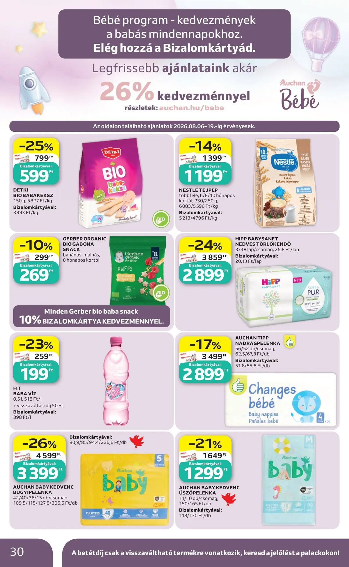 Auchan akciós újság Szolnok - 2026.08.06. -tól/töl > akció, lapozható szórólap 🛍️ | Oldal: 30