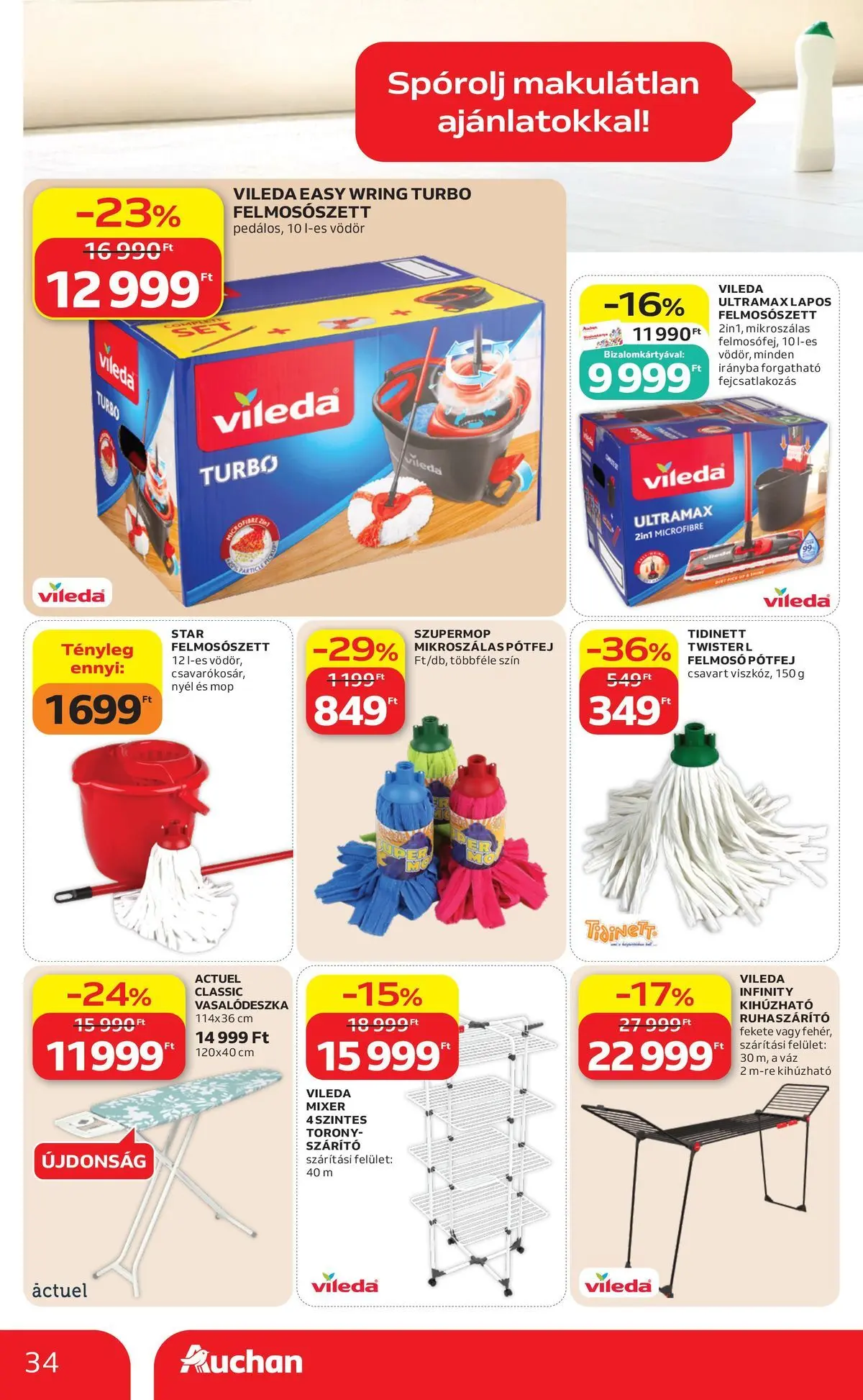 Auchan akciós újság Szolnok - 2026.08.06. -tól/töl > akció, lapozható szórólap 🛍️ | Oldal: 34