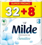 Kaufland хипермаркет Milde тоал. Хартия 3 пластова, 32+8бр. - до 09-08-26
