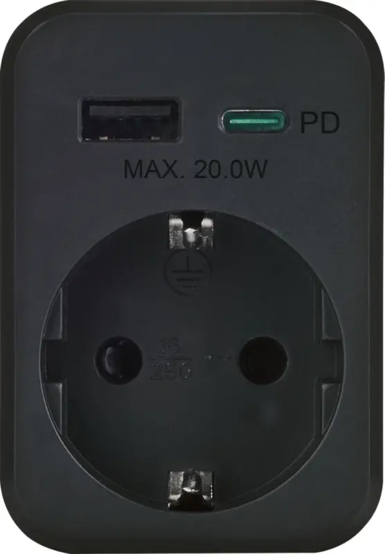 SWITCH ON USB разклонител с контакт USB A+C
