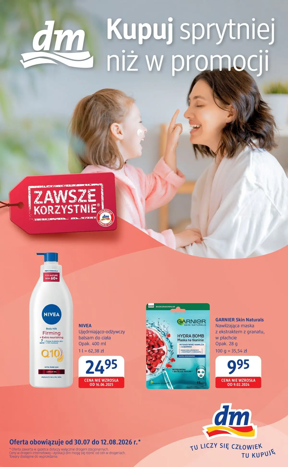 Oferty - Kupuj sprytnie w Drogeria dm do 12.08! od (04.08.2026 - 12.08.2026) | Strona: 1 | Produkty: Body, Maska