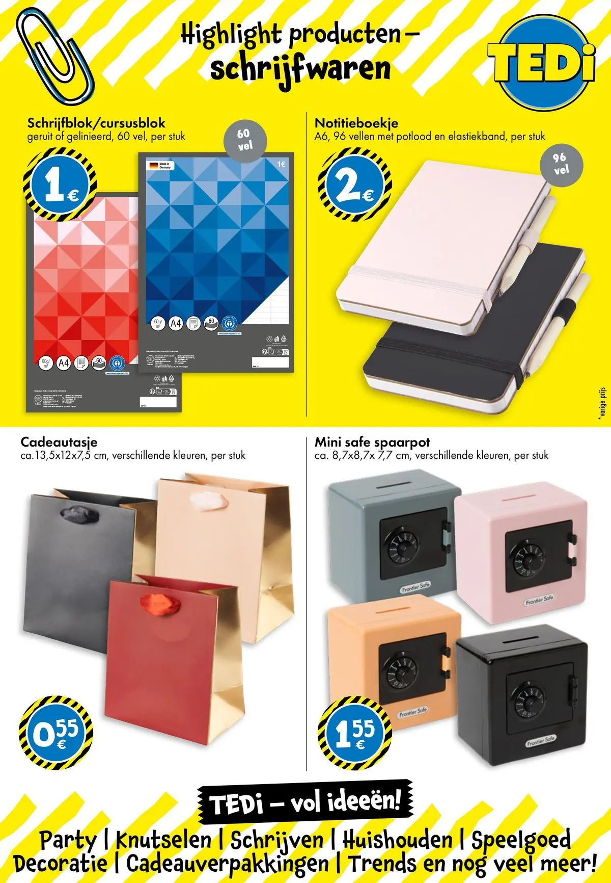 TEDi - TEDi folder tot 10.08.2026 vanaf 04/08/2026 | Pagina: 11 | Producten: Notitieboekje, Potlood, Spaarpot