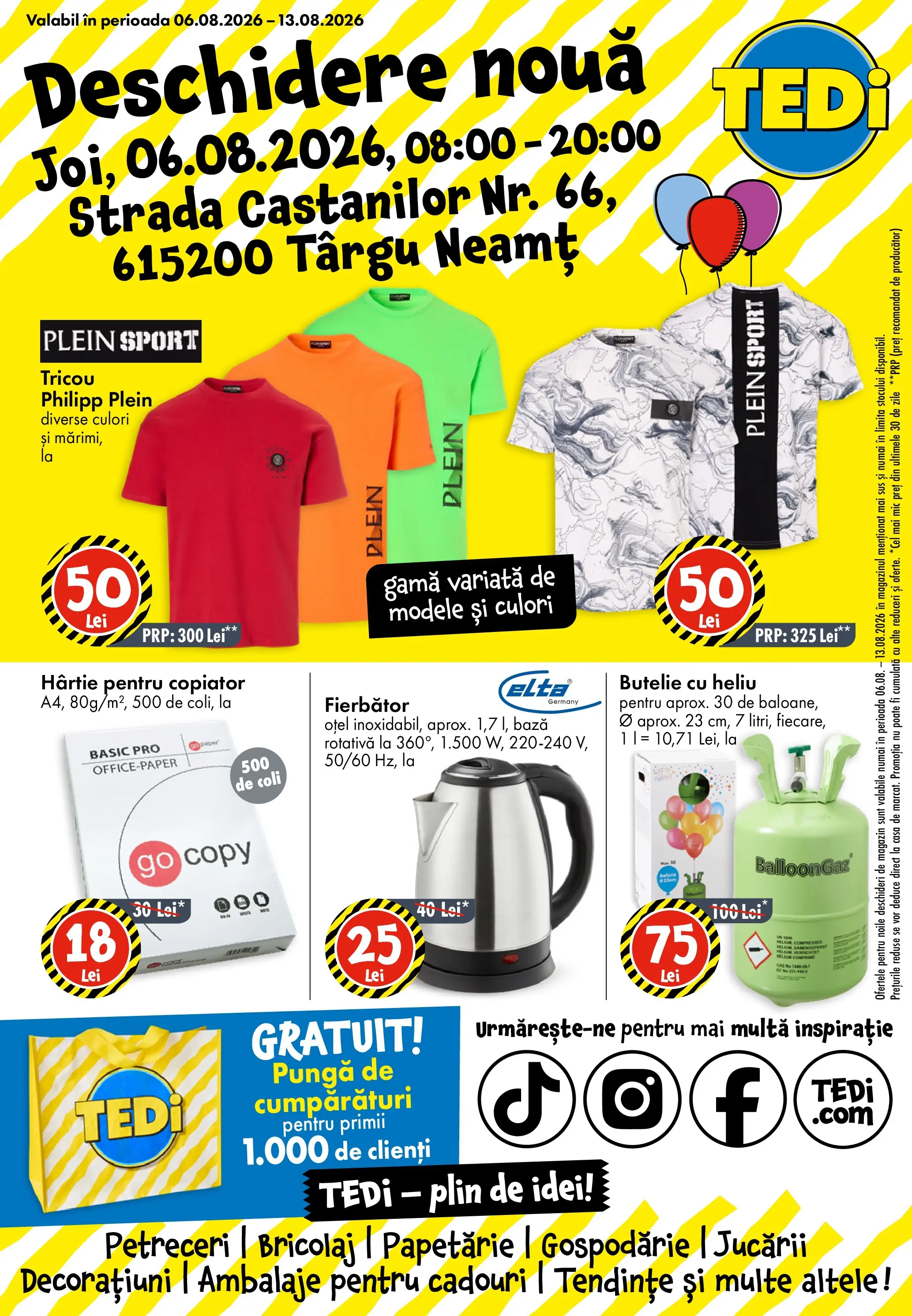 TEDi - Catalog TEDi până în data de 11.08.2026 - Oferta 05.08.2026 - 11.08.2026 | Pagină: 1 | Produse: Pungă, Tricou