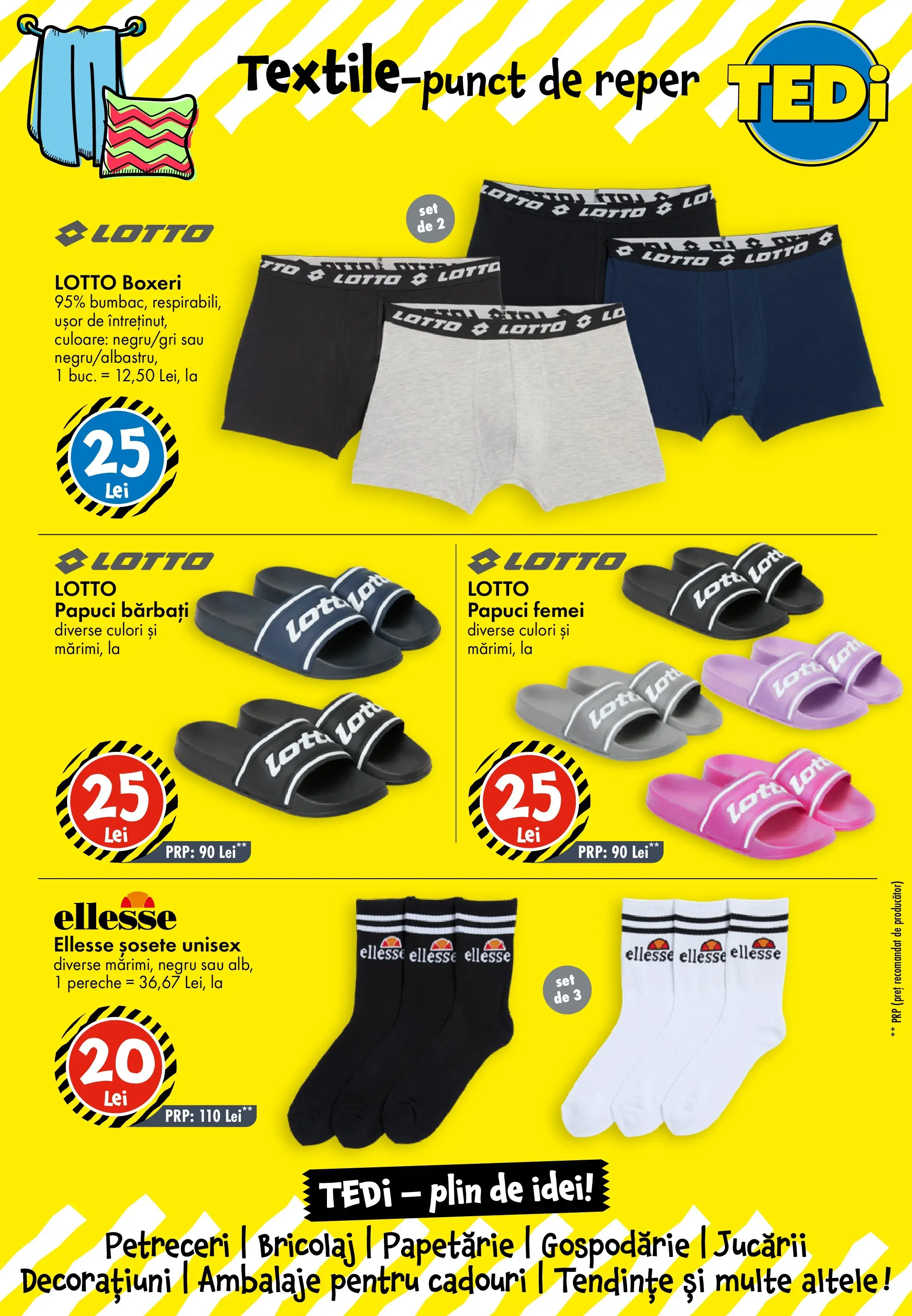 TEDi - Catalog TEDi până în data de 11.08.2026 - Oferta 05.08.2026 - 11.08.2026 | Pagină: 7 | Produse: Șosete, Boxeri, Papuci