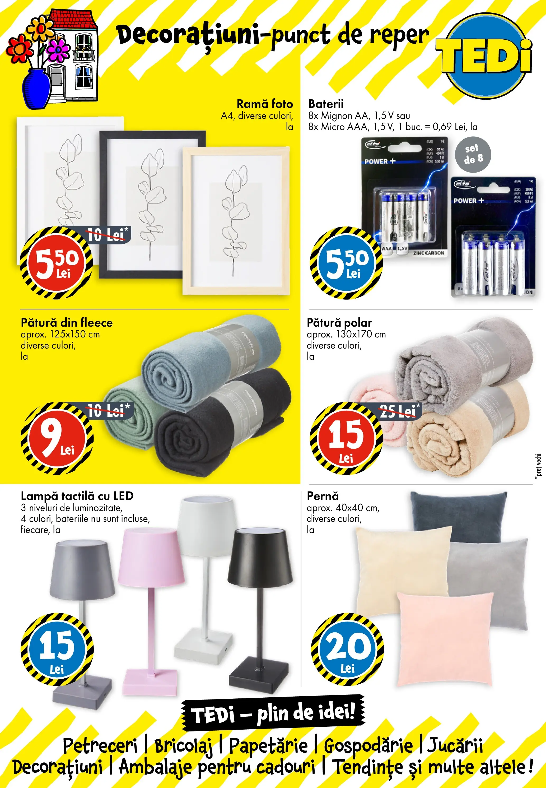 TEDi - Catalog TEDi până în data de 11.08.2026 - Oferta 05.08.2026 - 11.08.2026 | Pagină: 11 | Produse: Pernă, Pătură, Baterii, Ramă foto
