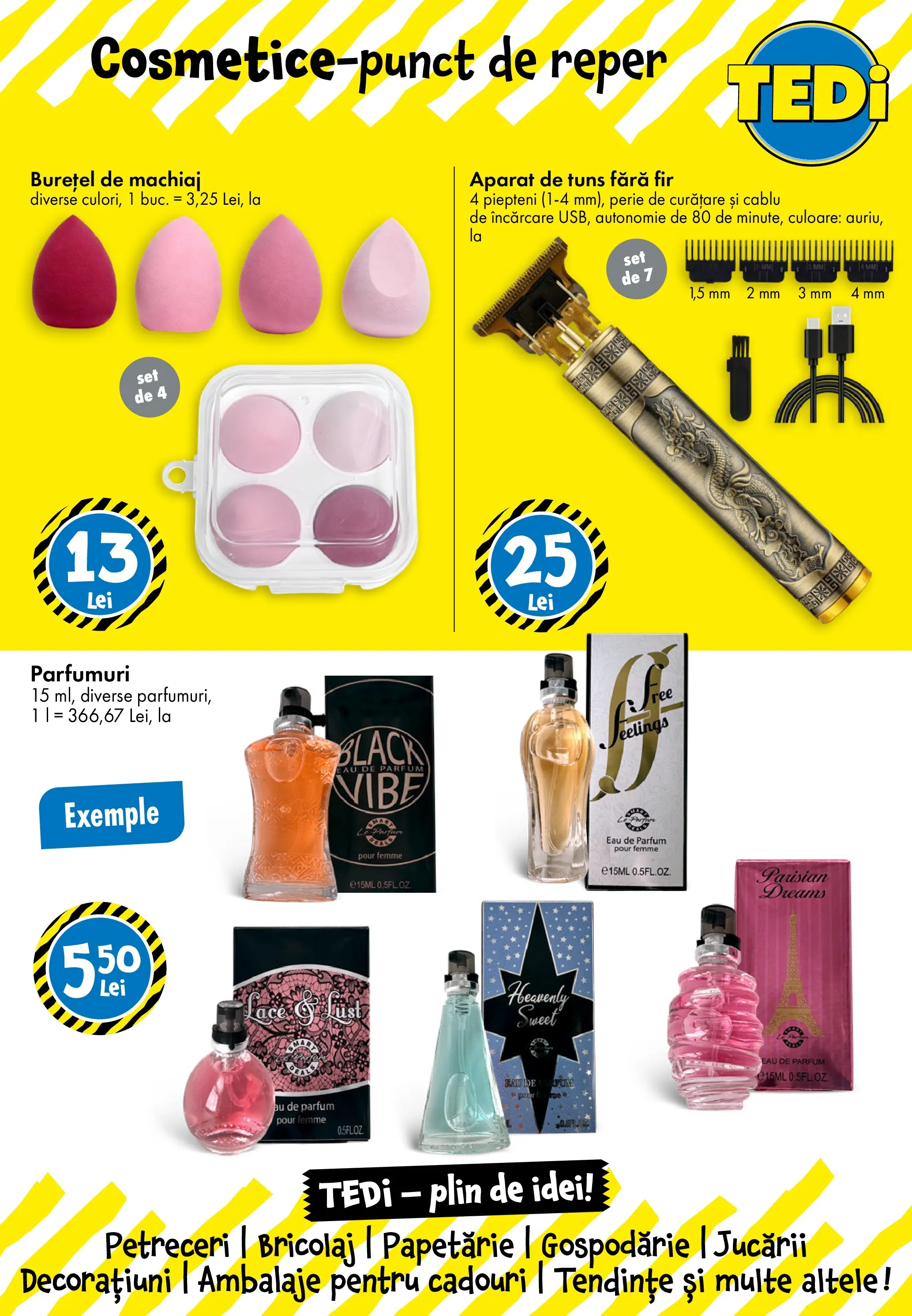 TEDi - Catalog TEDi până în data de 11.08.2026 - Oferta 05.08.2026 - 11.08.2026 | Pagină: 13 | Produse: Cablu, Parfum, Machiaj, Perie