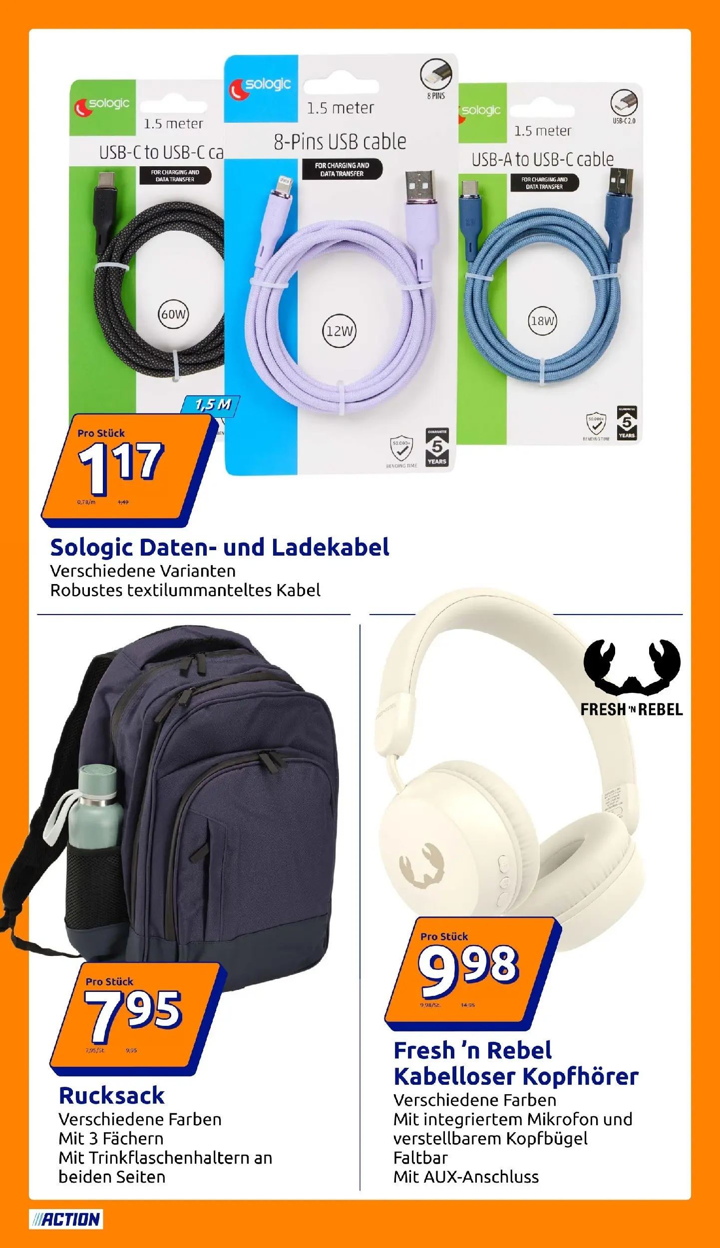 Action Kleine Preise, große Freude von 05.08.2026 - Aktuelle Angebote | Seite: 15 | Produkte: Kopfhörer, Kabel, Mikrofon, USB