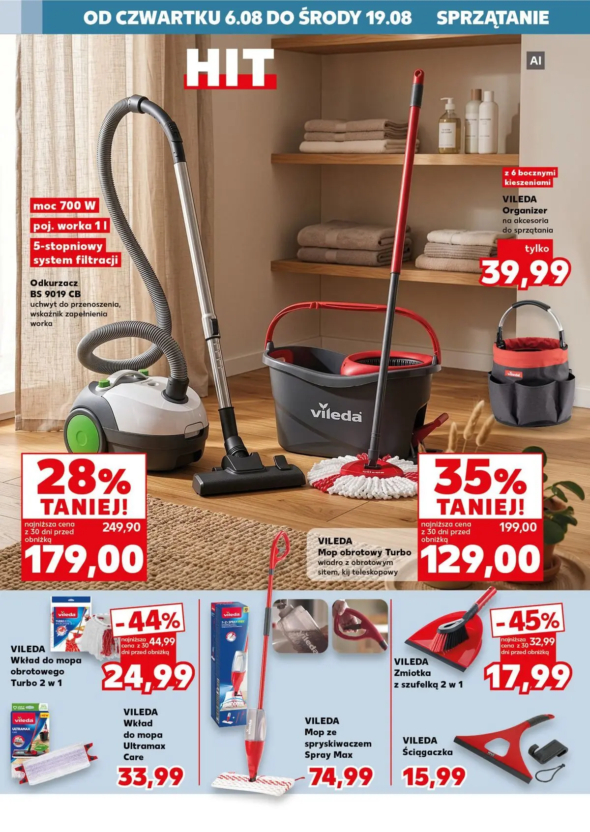 Kaufland gazetka - Złap Okazje od 06.08.2026 - od jutra PDF | Strona: 10 | Produkty: Odkurzacz, Cleaner, Mop obrotowy, Vileda