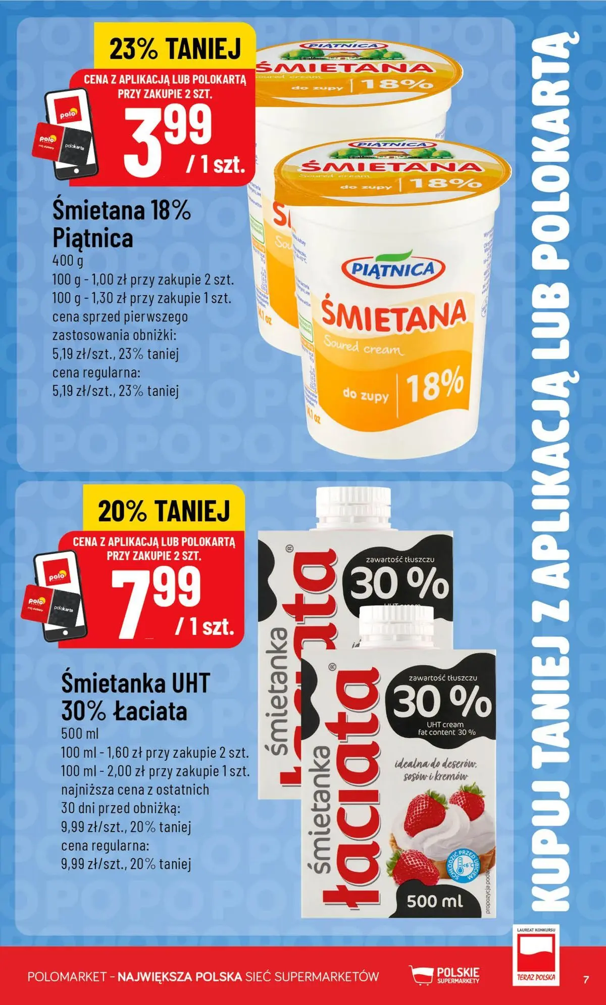 Nowa POLOmarket gazetka od jutra 05.08.2026 | Strona: 7 | Produkty: Śmietana