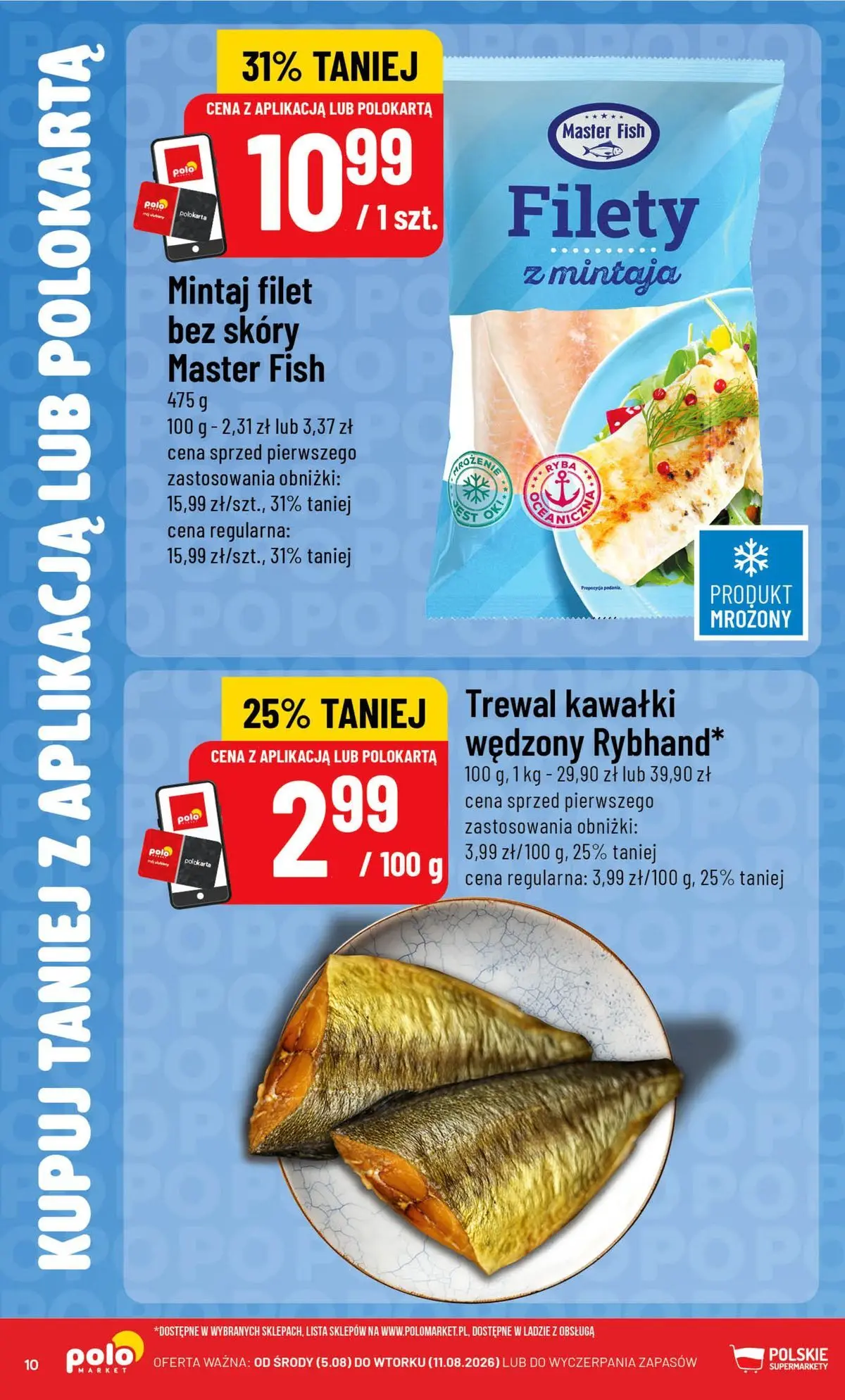 Nowa POLOmarket gazetka od jutra 05.08.2026 | Strona: 10 | Produkty: Mintaj, Trewal, Ryba