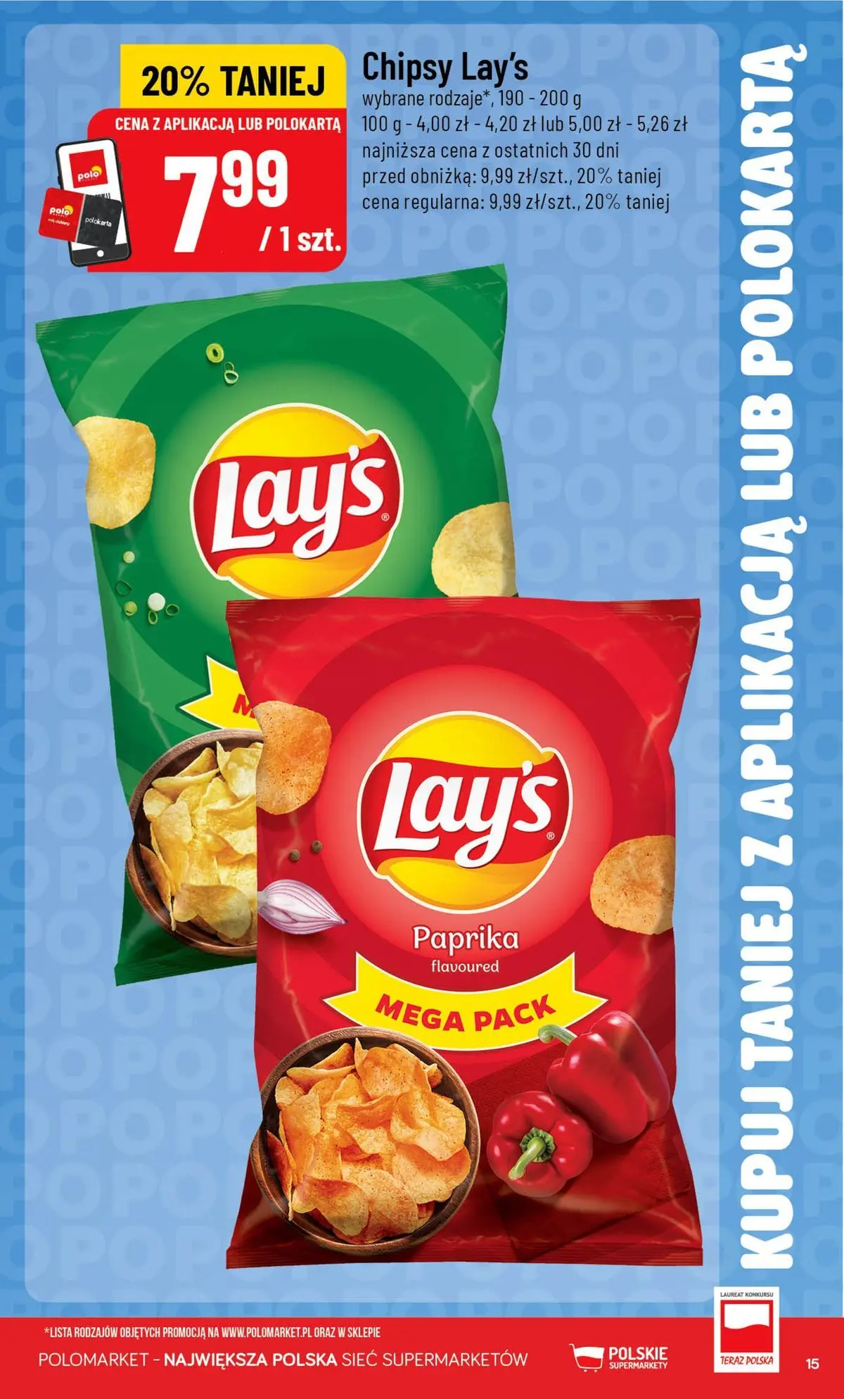 Nowa POLOmarket gazetka od jutra 05.08.2026 | Strona: 15 | Produkty: Chipsy