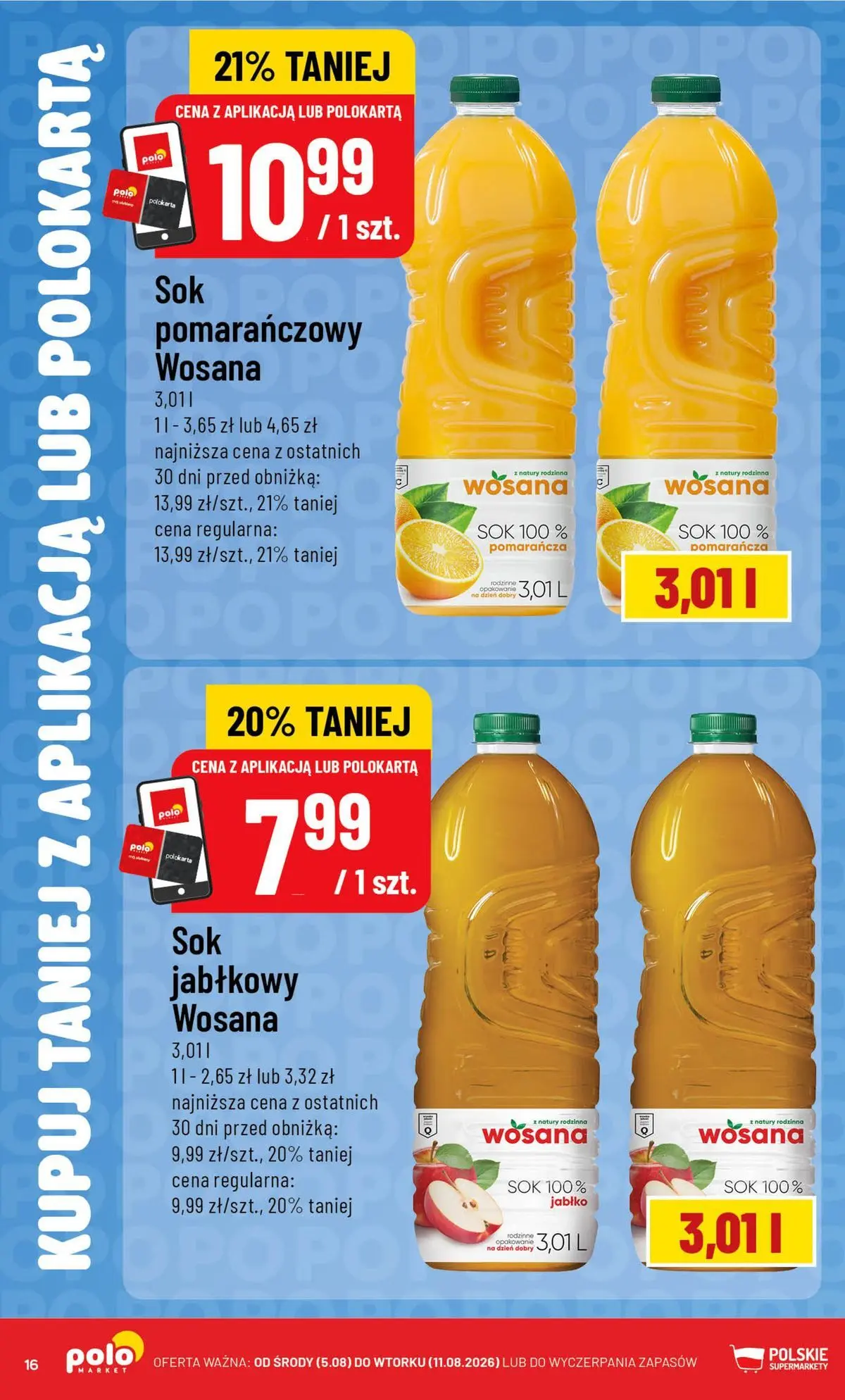 Nowa POLOmarket gazetka od jutra 05.08.2026 | Strona: 16 | Produkty: Sok