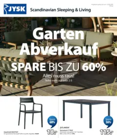 JYSK Garten Abverkauf Spare Bis Zu 60% ab 03.08.2026 gültig JYSK Garten Abverkauf Spare Bis Zu 60% ab 03.08.2026 gültig