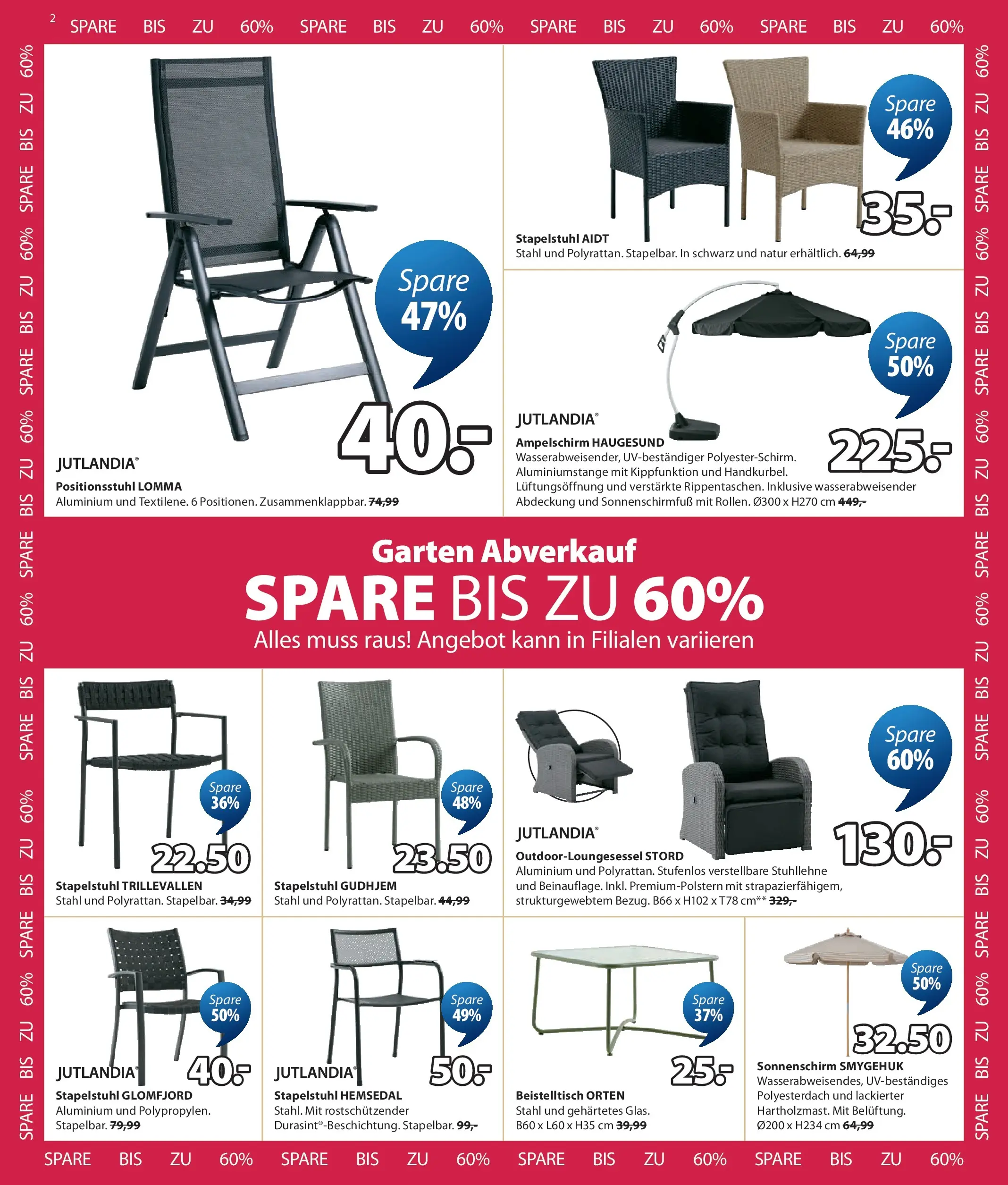 JYSK Garten Abverkauf Spare Bis Zu 60% von 03.08.2026 - Aktuelle Angebote | Seite: 2