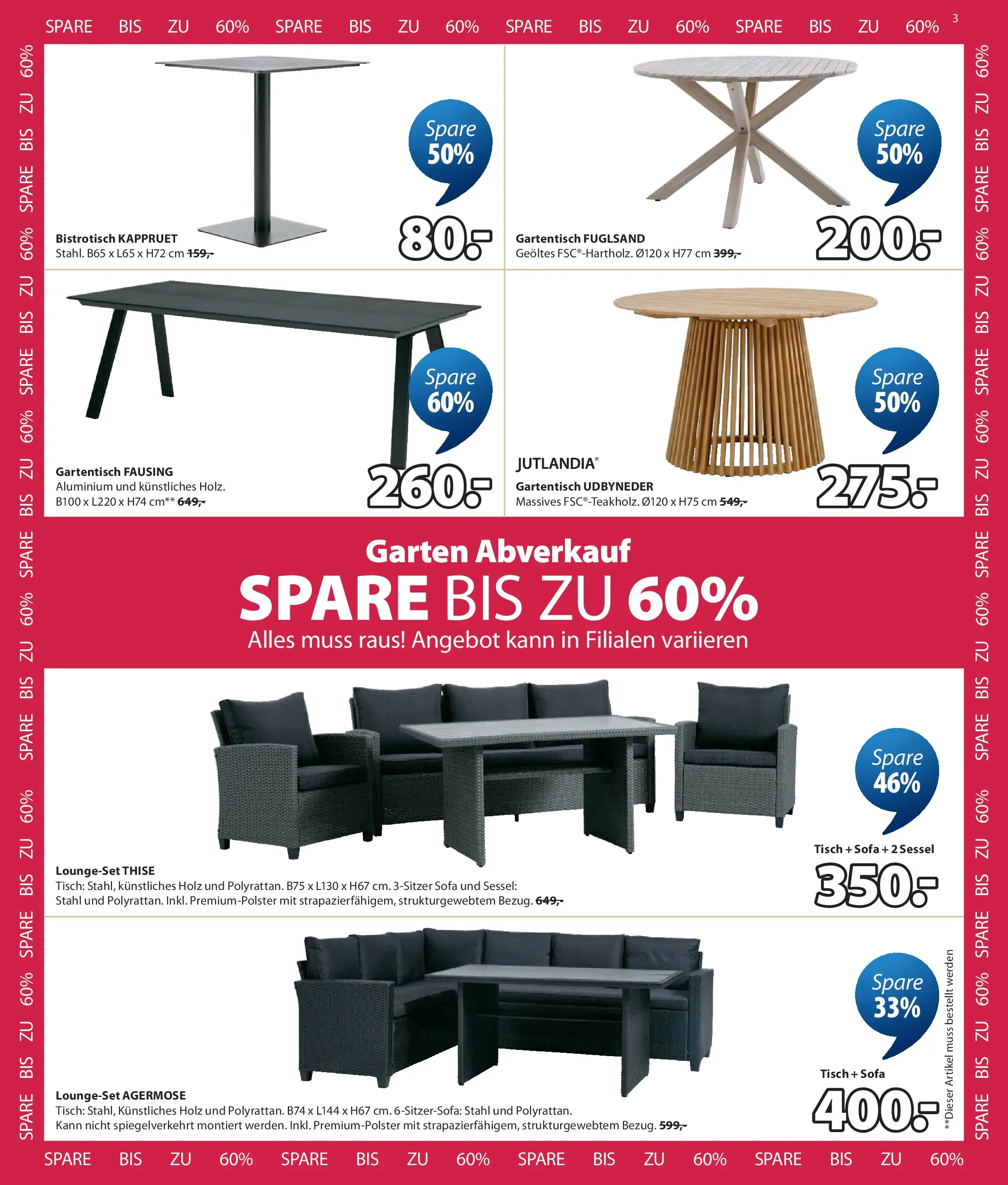 JYSK Garten Abverkauf Spare Bis Zu 60% von 03.08.2026 - Aktuelle Angebote | Seite: 3 | Produkte: Sofa, Sessel, Tisch