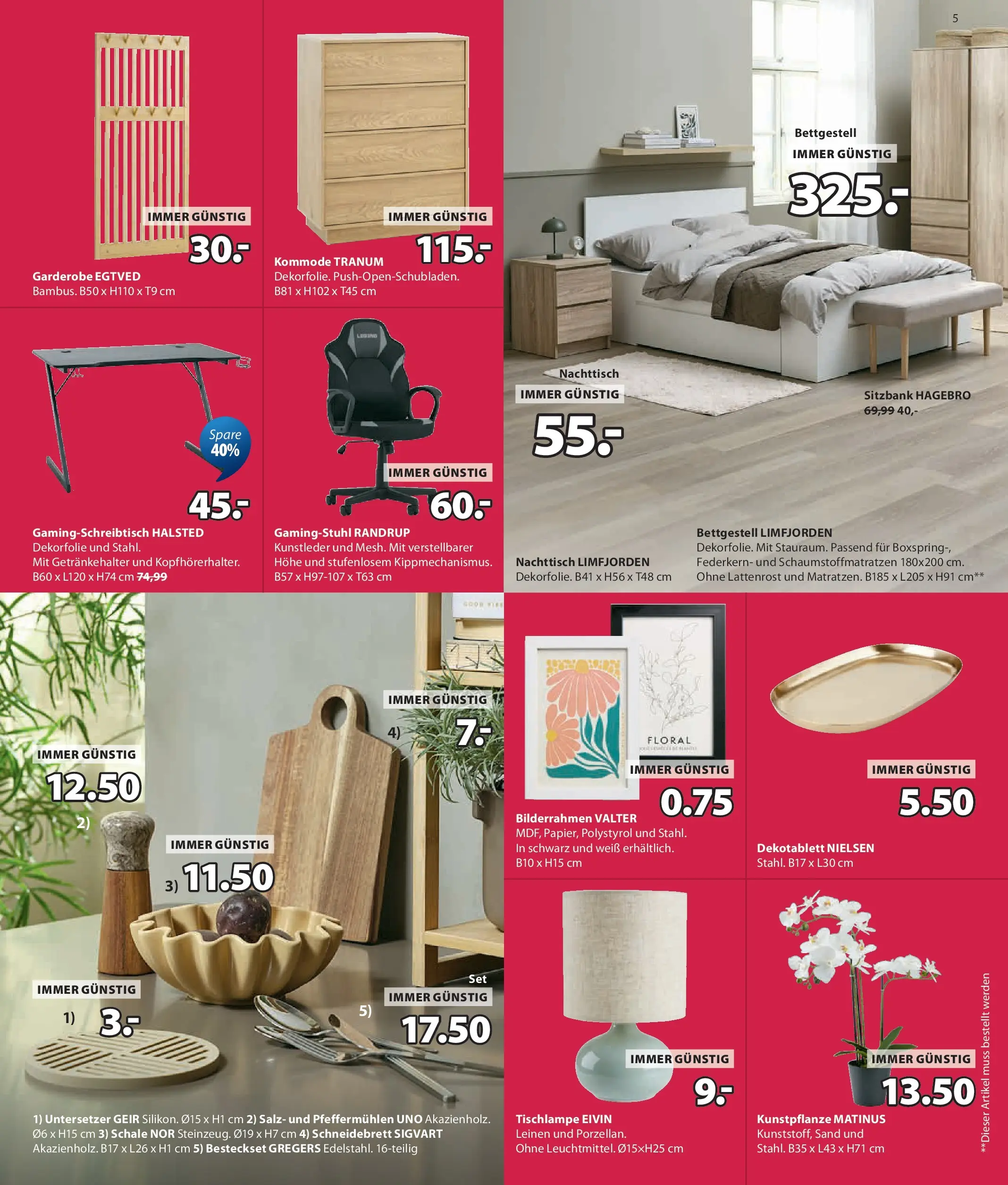 JYSK Garten Abverkauf Spare Bis Zu 60% von 03.08.2026 - Aktuelle Angebote | Seite: 5 | Produkte: Salz, Kommode, Nachttisch, Lattenrost
