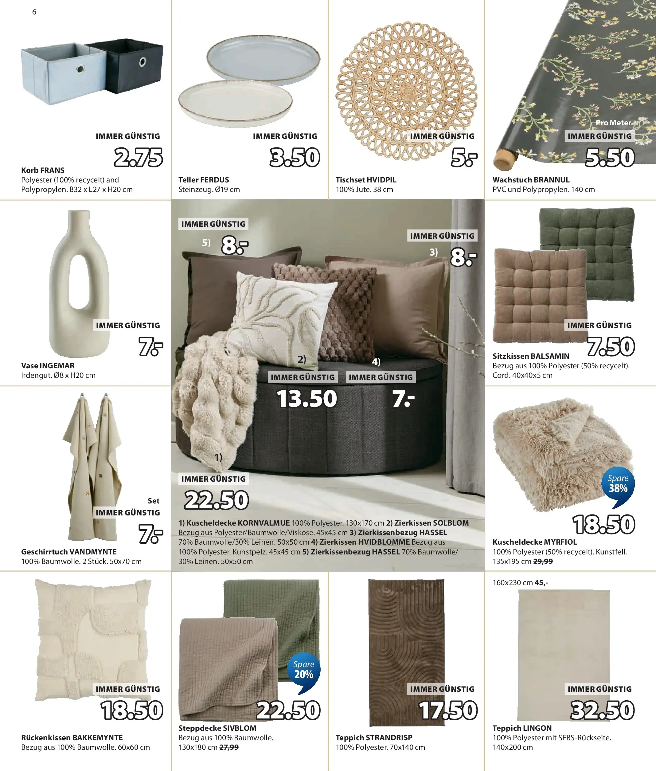 JYSK Garten Abverkauf Spare Bis Zu 60% von 03.08.2026 - Aktuelle Angebote | Seite: 6 | Produkte: Korb, Teppich, Vase