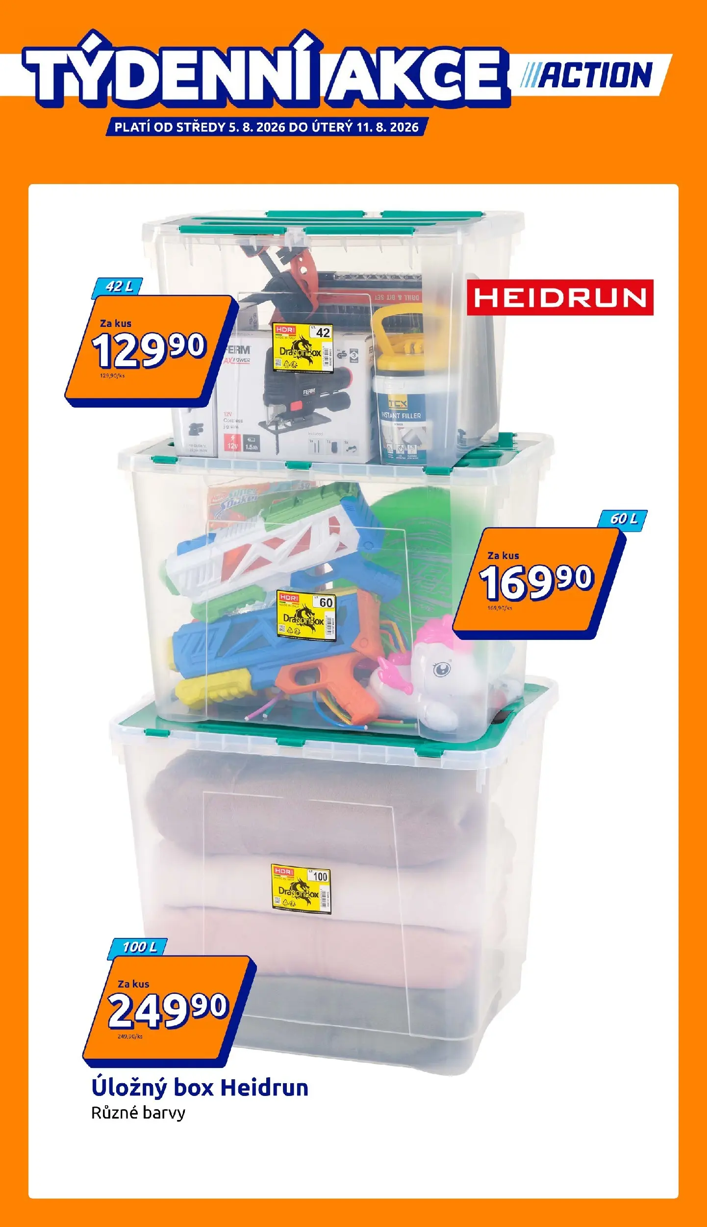 Action leták od 05.08.2026 - Akční leták online | Strana: 1 | Produkty: Box, Úložný box, Barvy