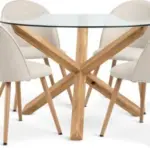 JYSK JYSK Masă AGERBY &Oslash;119 stejar natur + 4 scaune THORUP bej