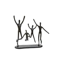 Skulptur Jumping Graubraun