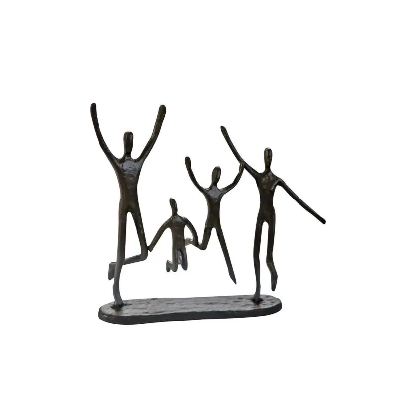 Skulptur Jumping Graubraun