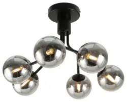 Deckenleuchte Ovo in Schwarz/Chrom max. 15 Watt Deckenlampe