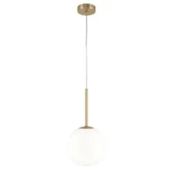 Pendelleuchte Basic Form Wei&szlig;/Goldfarben max. 40 Watt
