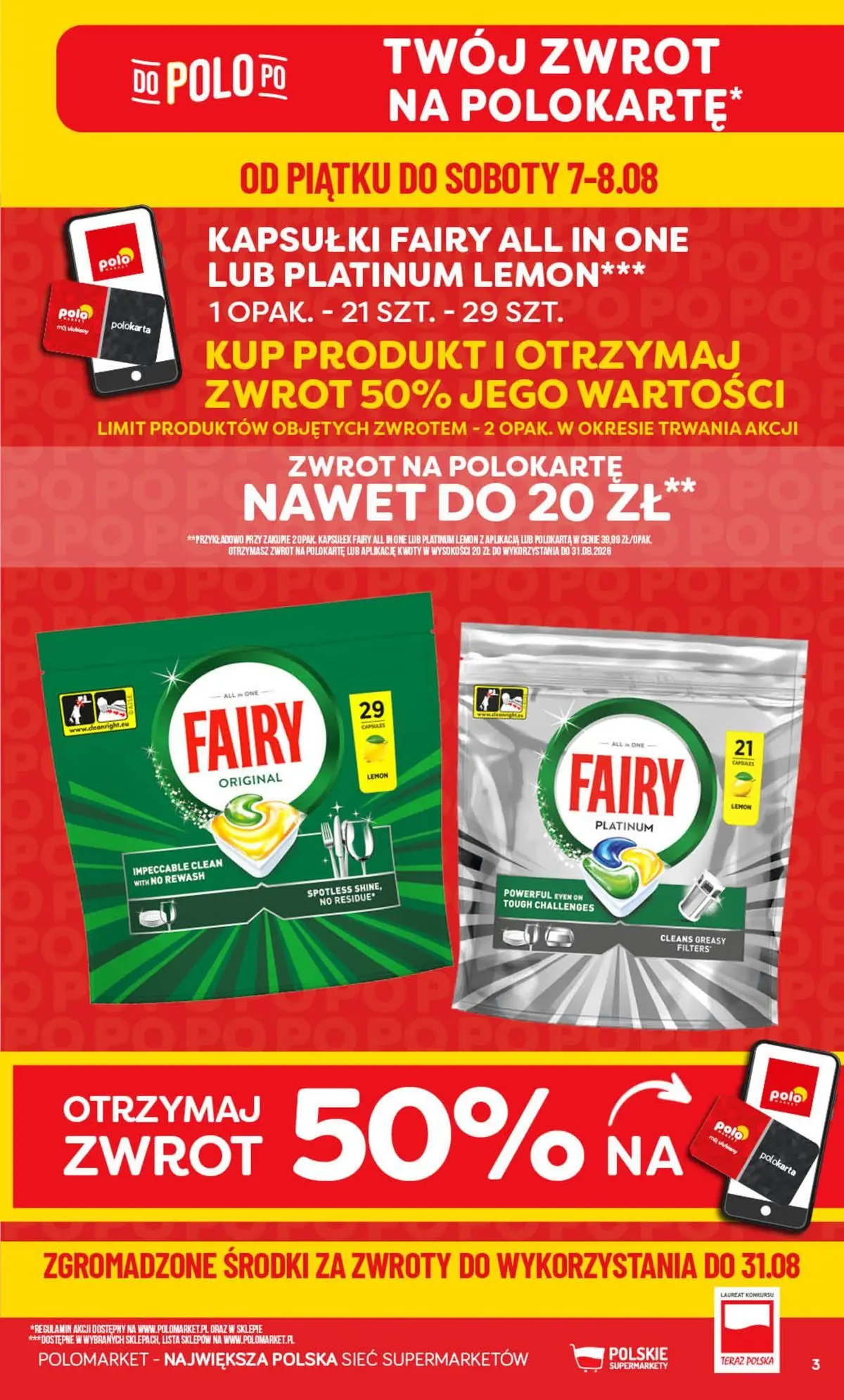 Nowa POLOmarket gazetka od jutra (05.08.2026) | Strona: 3 | Produkty: Kapsułki fairy, Fairy Nowa POLOmarket gazetka od jutra 05.08.2026 | Strona: 3 | Produkty: Kapsułki fairy, Fairy