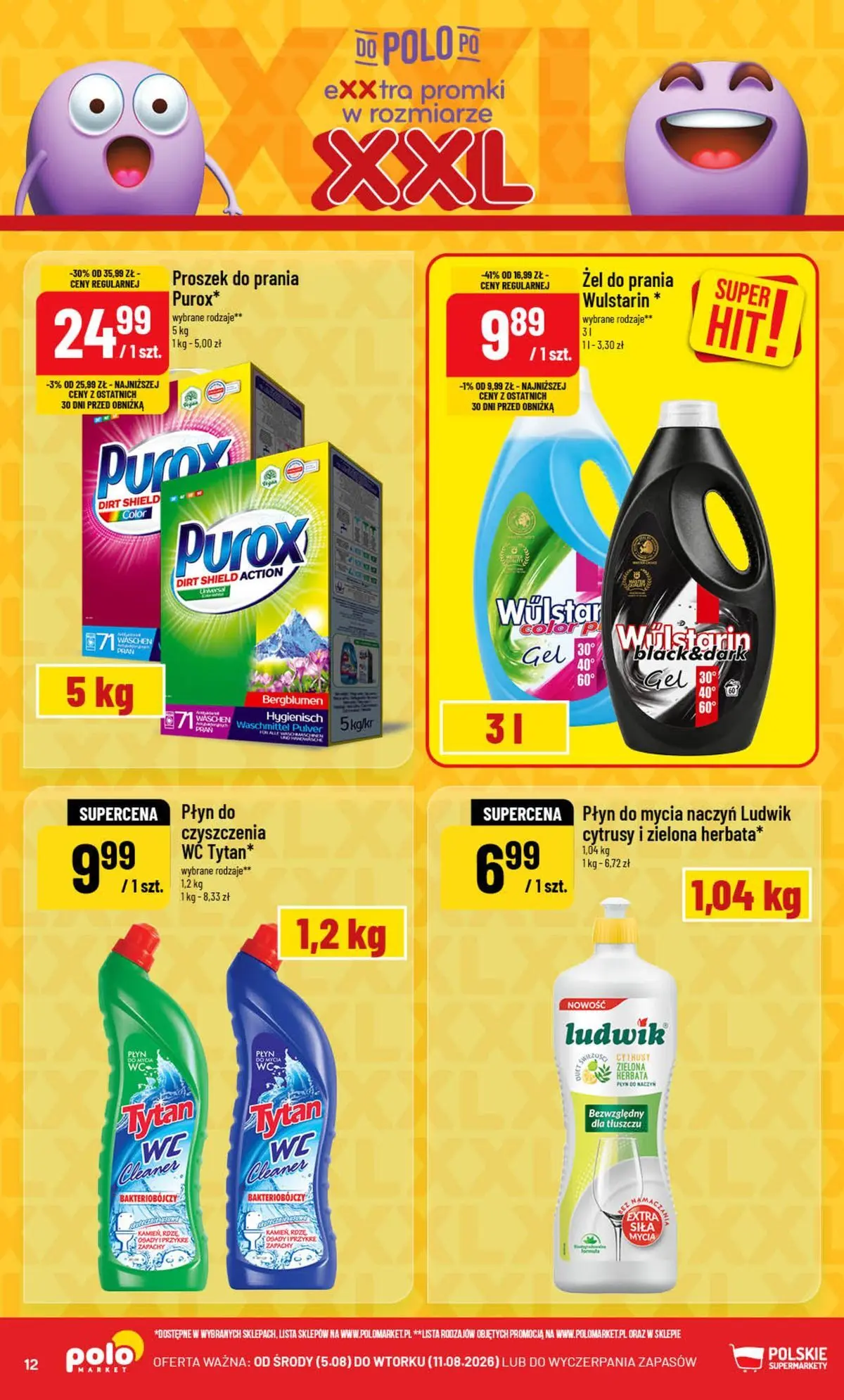 Nowa POLOmarket gazetka od jutra (05.08.2026) | Strona: 12 | Produkty: Cleaner, Herbata, Proszek do prania, Płyn do mycia naczyń Nowa POLOmarket gazetka od jutra 05.08.2026 | Strona: 12 | Produkty: Cleaner, Herbata, Proszek do prania, Płyn do mycia naczyń