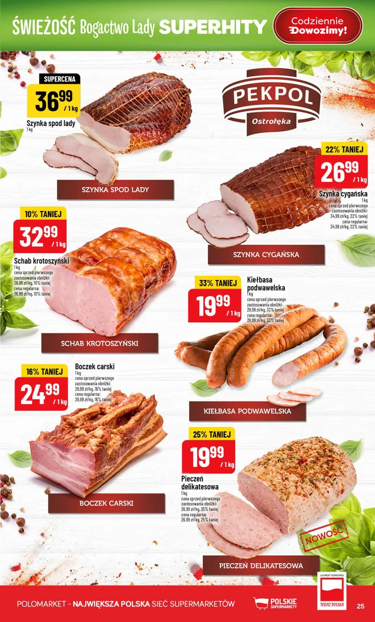 Nowa POLOmarket gazetka od jutra (05.08.2026) | Strona: 25 | Produkty: Kiełbasa, Schab, Szynka, Kiełbasa podwawelska Nowa POLOmarket gazetka od jutra 05.08.2026 | Strona: 25 | Produkty: Kiełbasa, Schab, Szynka, Kiełbasa podwawelska