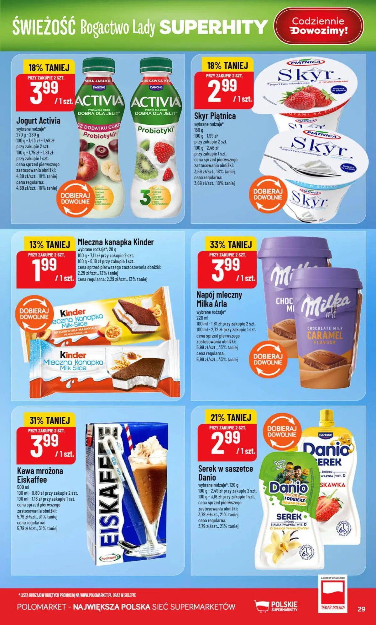 Nowa POLOmarket gazetka od jutra (05.08.2026) | Strona: 29 | Produkty: Kawa mrozona, Milka, Jogurt, Kawa Nowa POLOmarket gazetka od jutra 05.08.2026 | Strona: 29 | Produkty: Kawa mrozona, Milka, Jogurt, Kawa