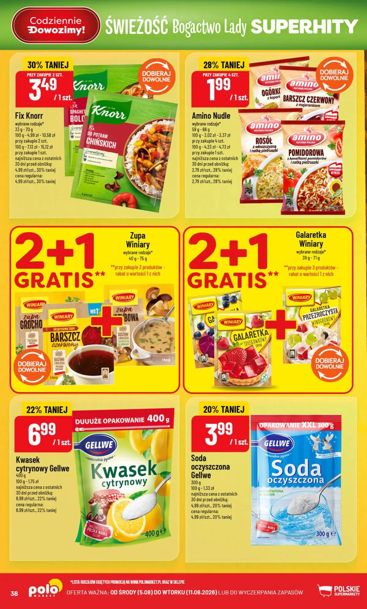 Nowa POLOmarket gazetka od jutra (05.08.2026) | Strona: 38 | Produkty: Barszcz, Galaretka, Zupa, Ogórki Nowa POLOmarket gazetka od jutra 05.08.2026 | Strona: 38 | Produkty: Barszcz, Galaretka, Zupa, Ogórki