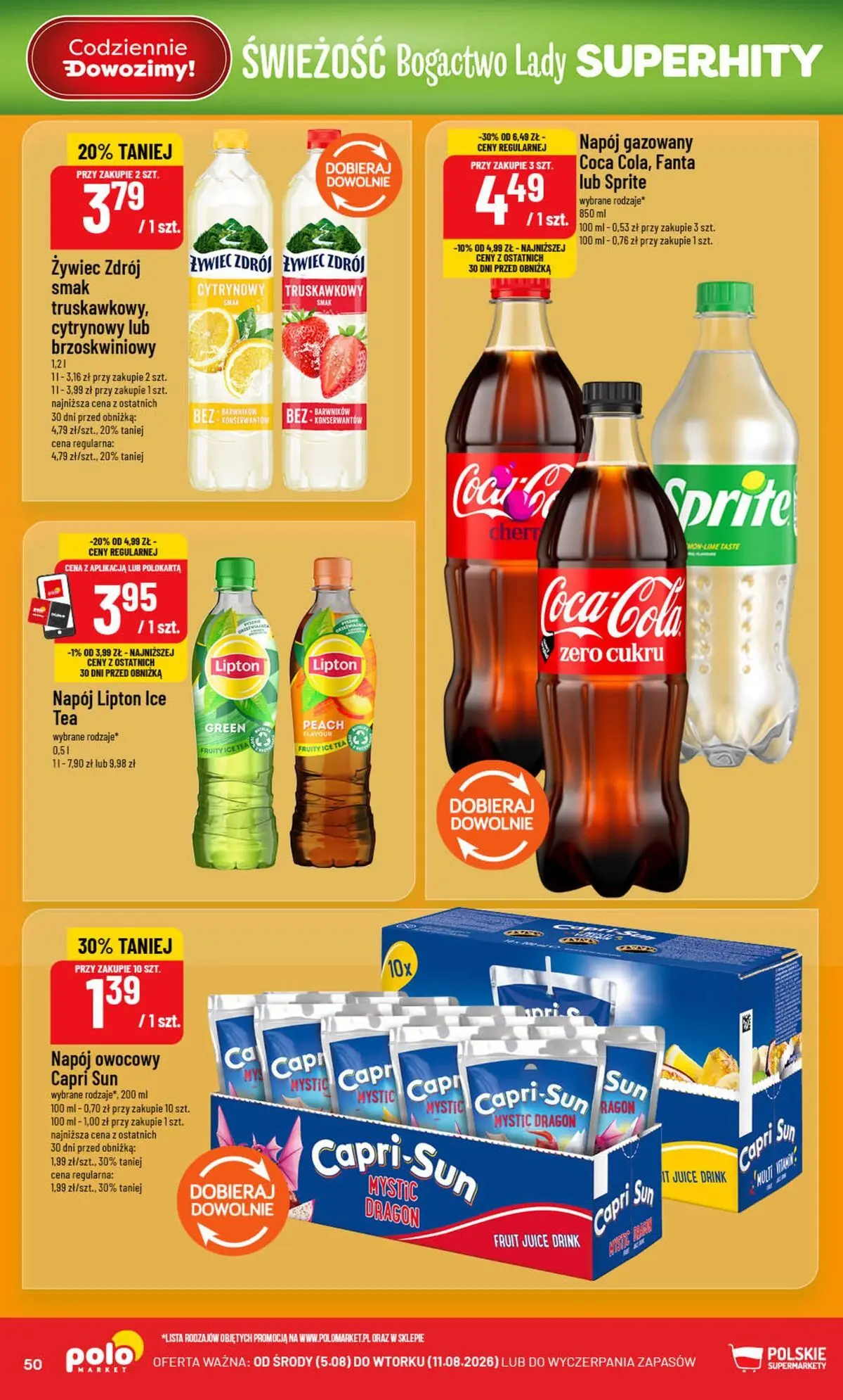 Nowa POLOmarket gazetka od jutra (05.08.2026) | Strona: 50 | Produkty: Ice Tea, Sprite Nowa POLOmarket gazetka od jutra 05.08.2026 | Strona: 50 | Produkty: Ice Tea, Sprite