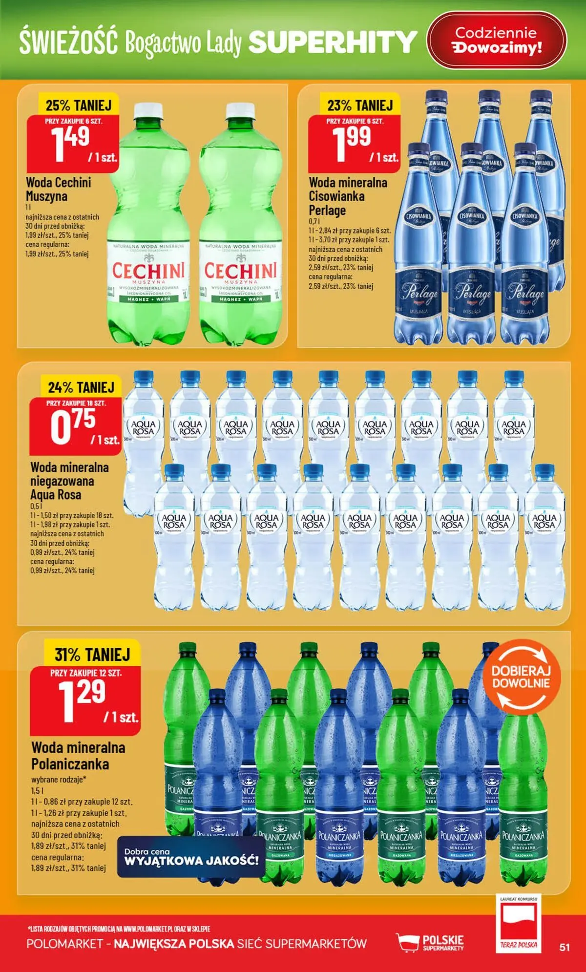 Nowa POLOmarket gazetka od jutra (05.08.2026) | Strona: 51 | Produkty: Woda Nowa POLOmarket gazetka od jutra 05.08.2026 | Strona: 51 | Produkty: Woda