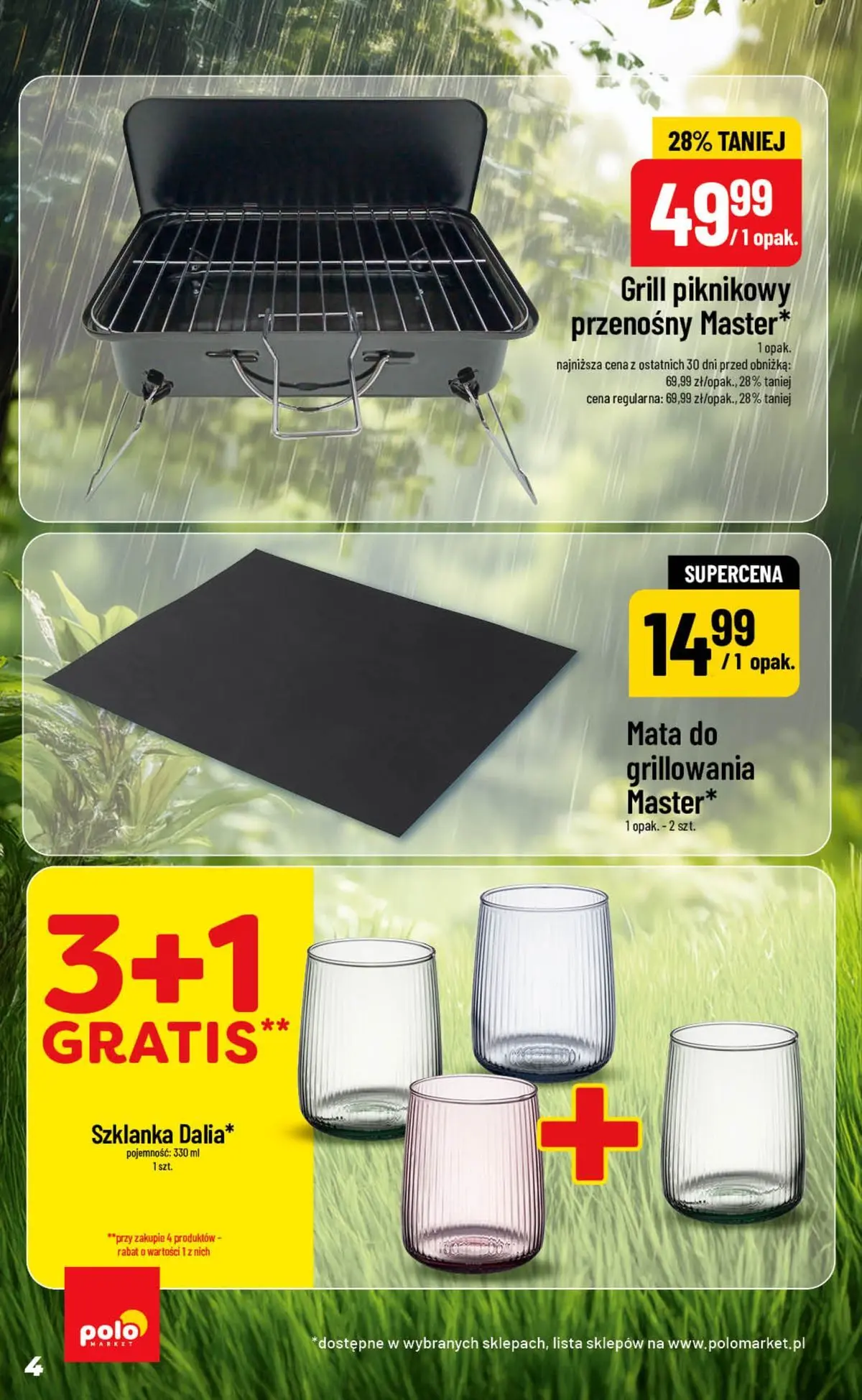 Nowa POLOmarket gazetka od jutra 05.08.2026 | Strona: 4 | Produkty: Szklanka, Grill