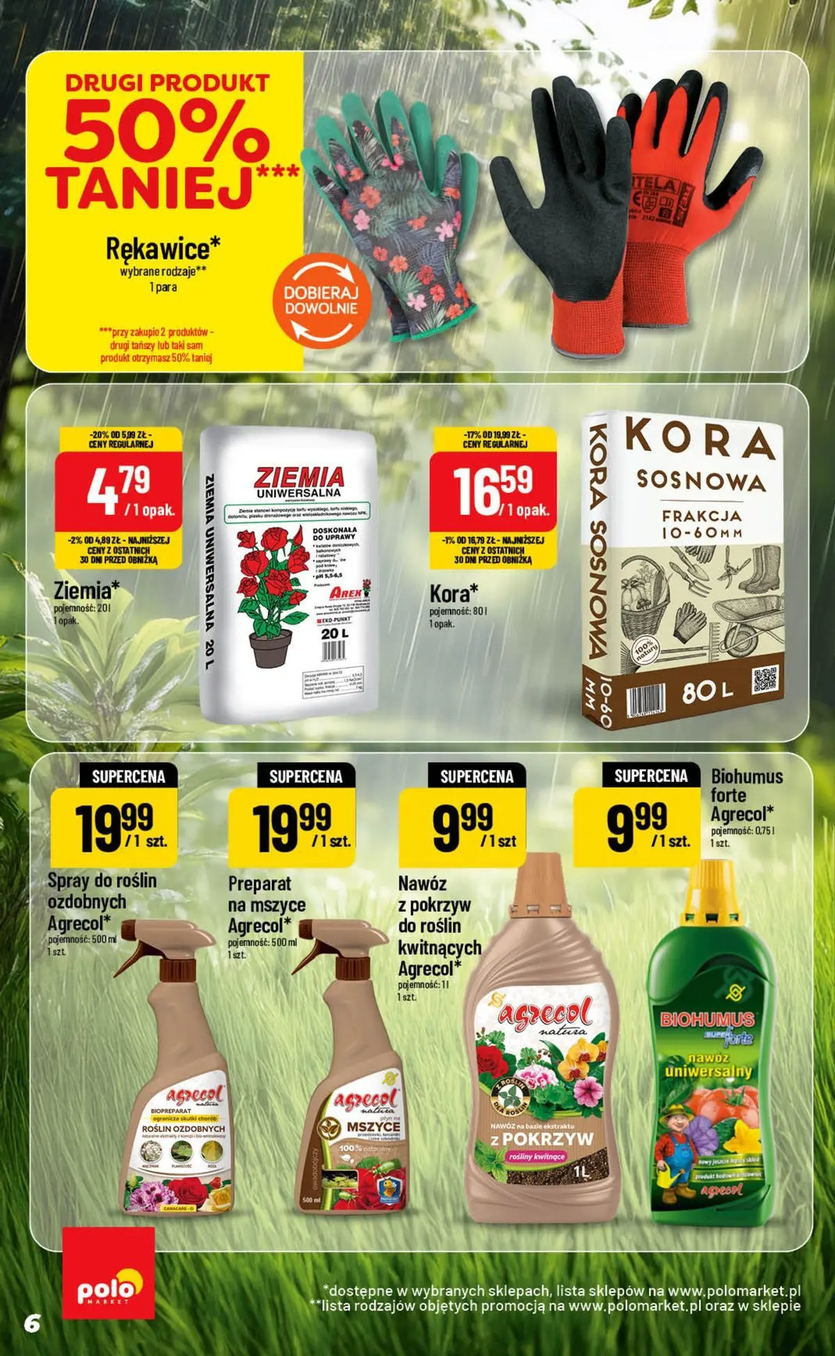 Nowa POLOmarket gazetka od jutra 05.08.2026 | Strona: 6 | Produkty: Ziemia uniwersalna, Ziemia, Rosliny