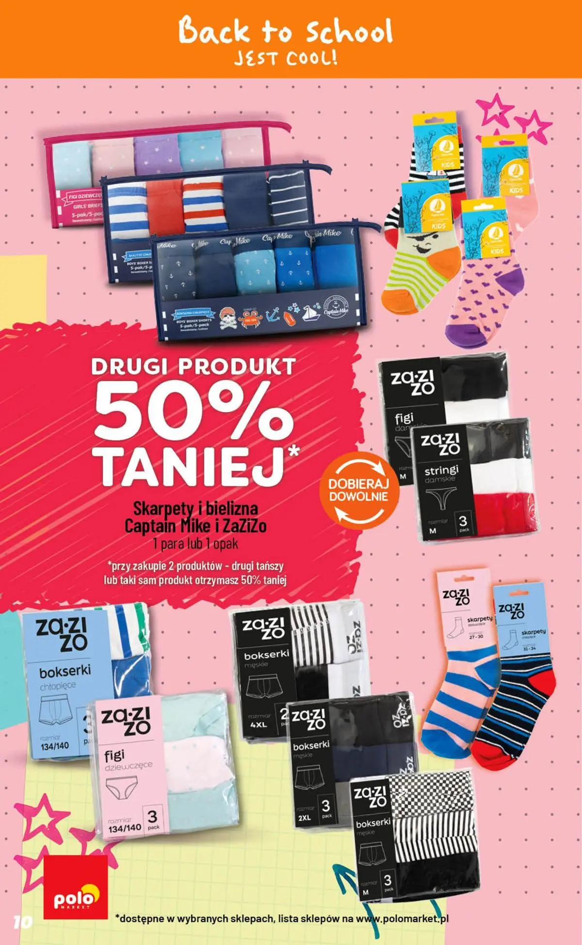 Nowa POLOmarket gazetka od jutra 05.08.2026 | Strona: 10 | Produkty: Stringi, Bielizna, Skarpety, Bokserki