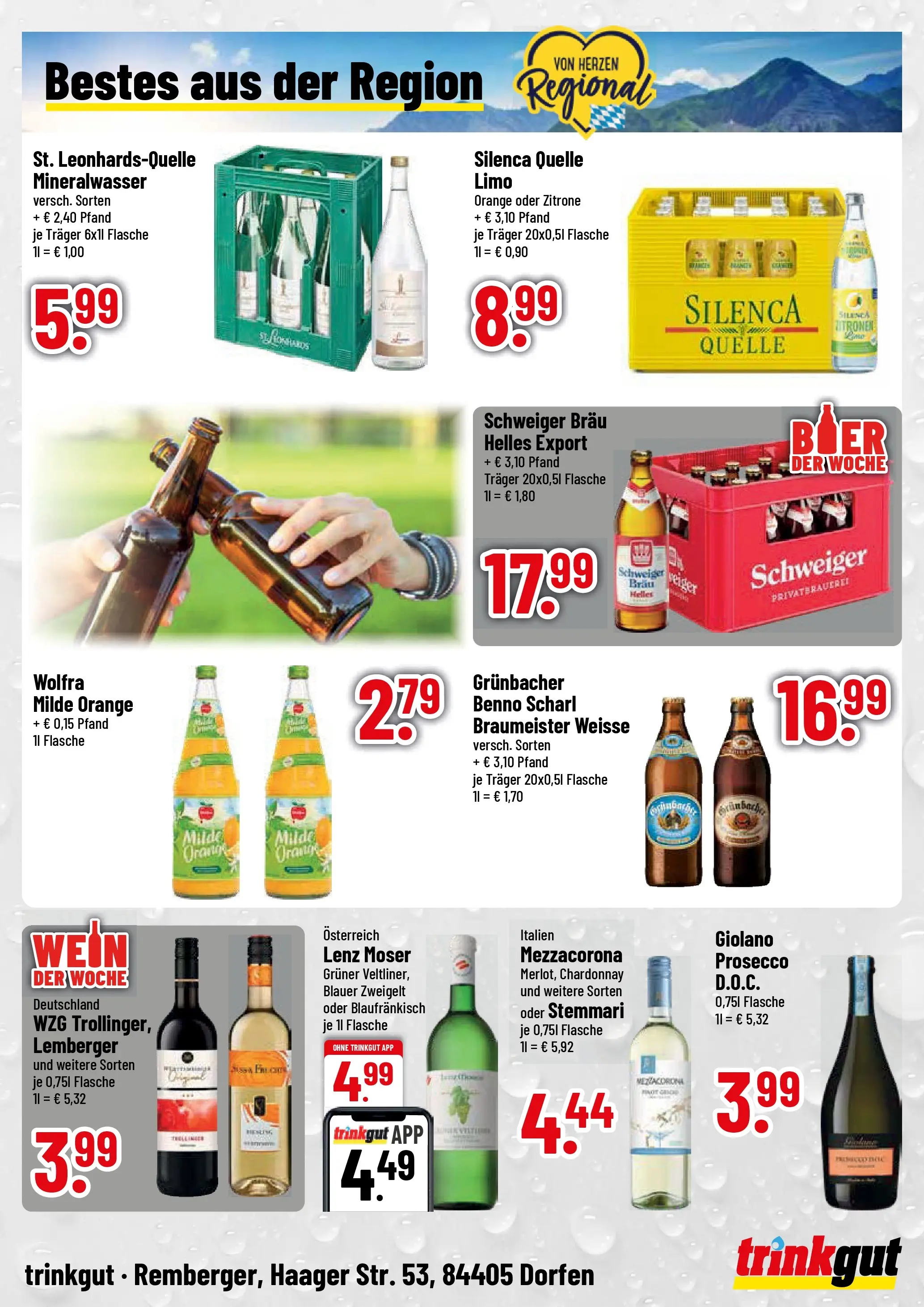 Trinkgut Prospekt Dorfen (ab 03.08.2026) » Angebote online | Seite: 4 | Produkte: Mineralwasser, Prosecco, Zitrone, Wein