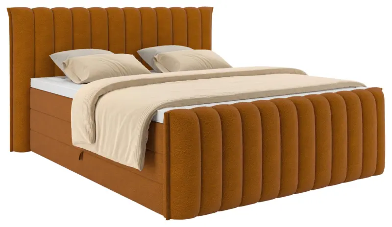 Boxspringbett Lina Rostfarben ca. 200x200cm