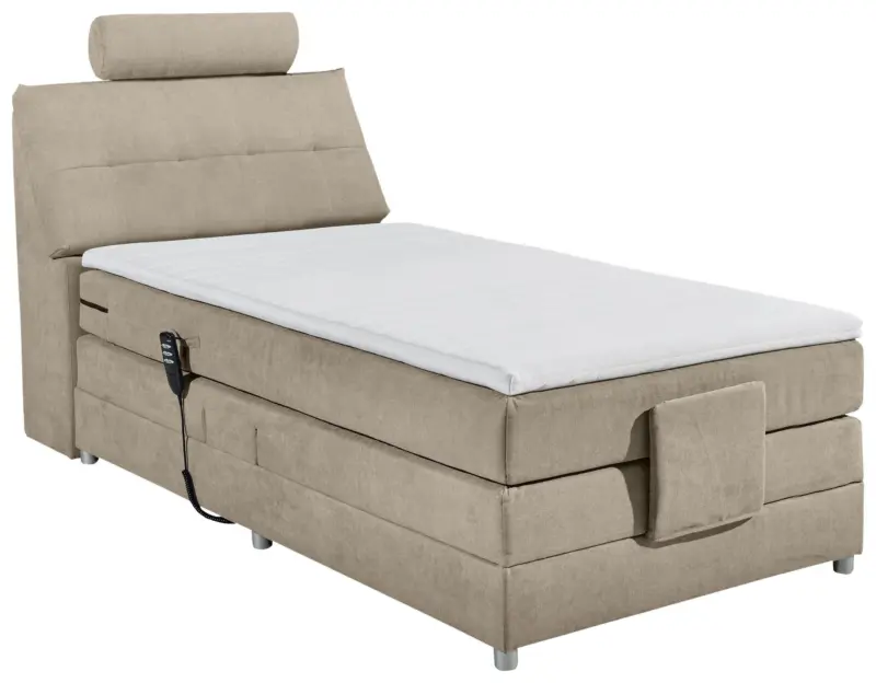 Boxspringbett Palermo elektrisch 120x200cm Sandfarb.