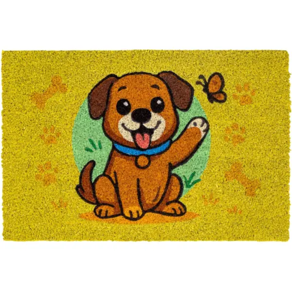 Fu&szlig;matte Kokos Dog yellow