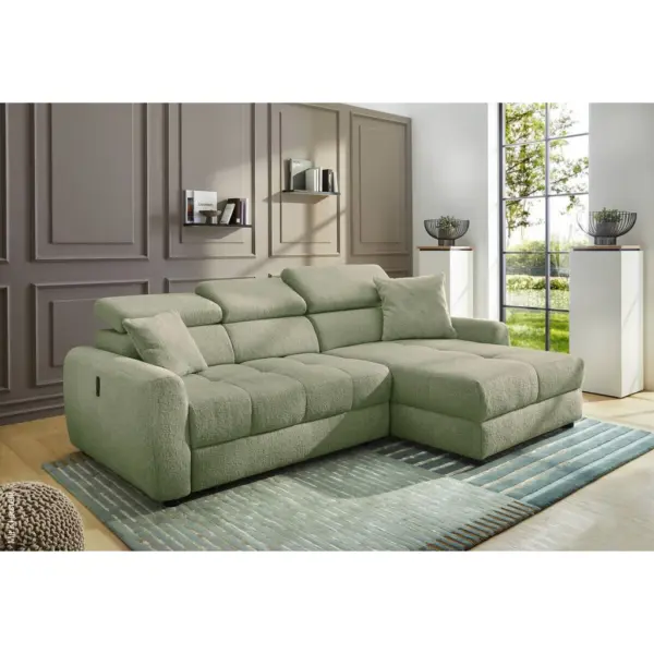 Ecksofa mit elektrischer XXL Sitztiefenverstellung