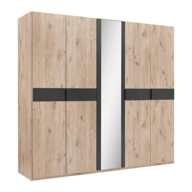 Dreht&uuml;renschrank Bergamo Graphit/Eichefarben
