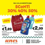 Unes SCONTI 30% 40% 50% - al 25.08.2026